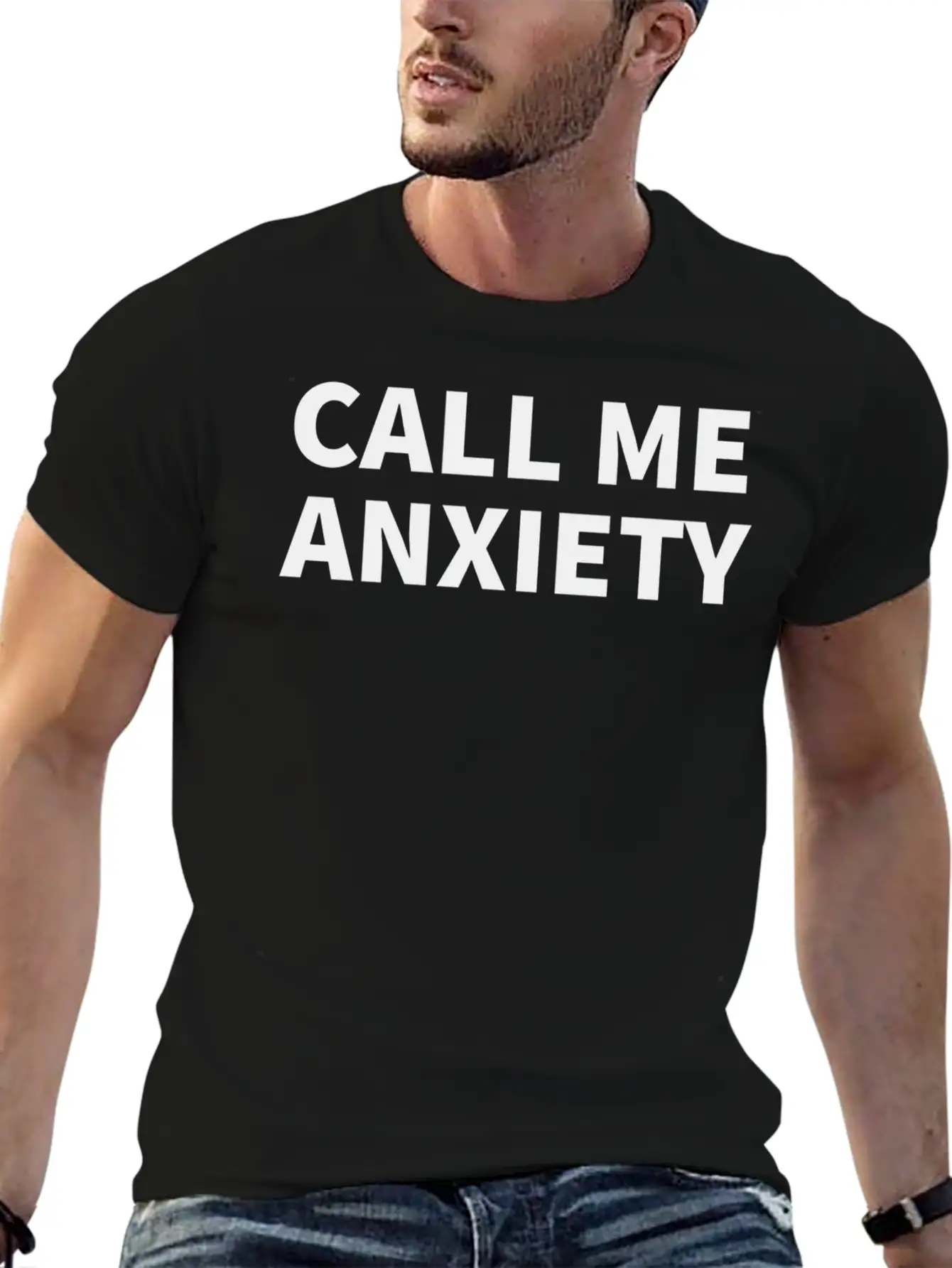 Call Me Anxiety Unisex Short Sleeve Soft Cotton T-Shirt – Casual Everyday Wear
