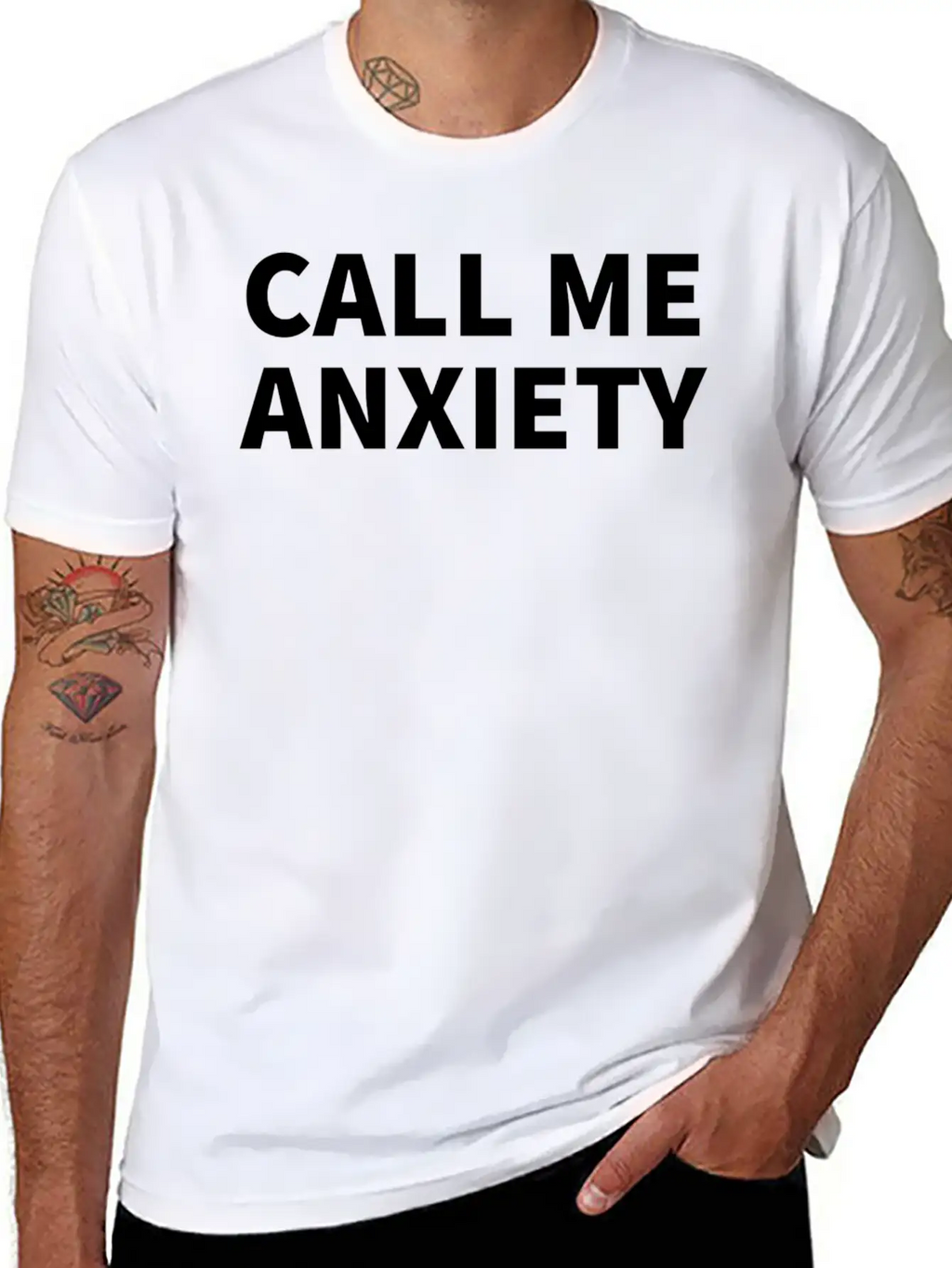 Call Me Anxiety Unisex Short Sleeve Soft Cotton T-Shirt – Casual Everyday Wear