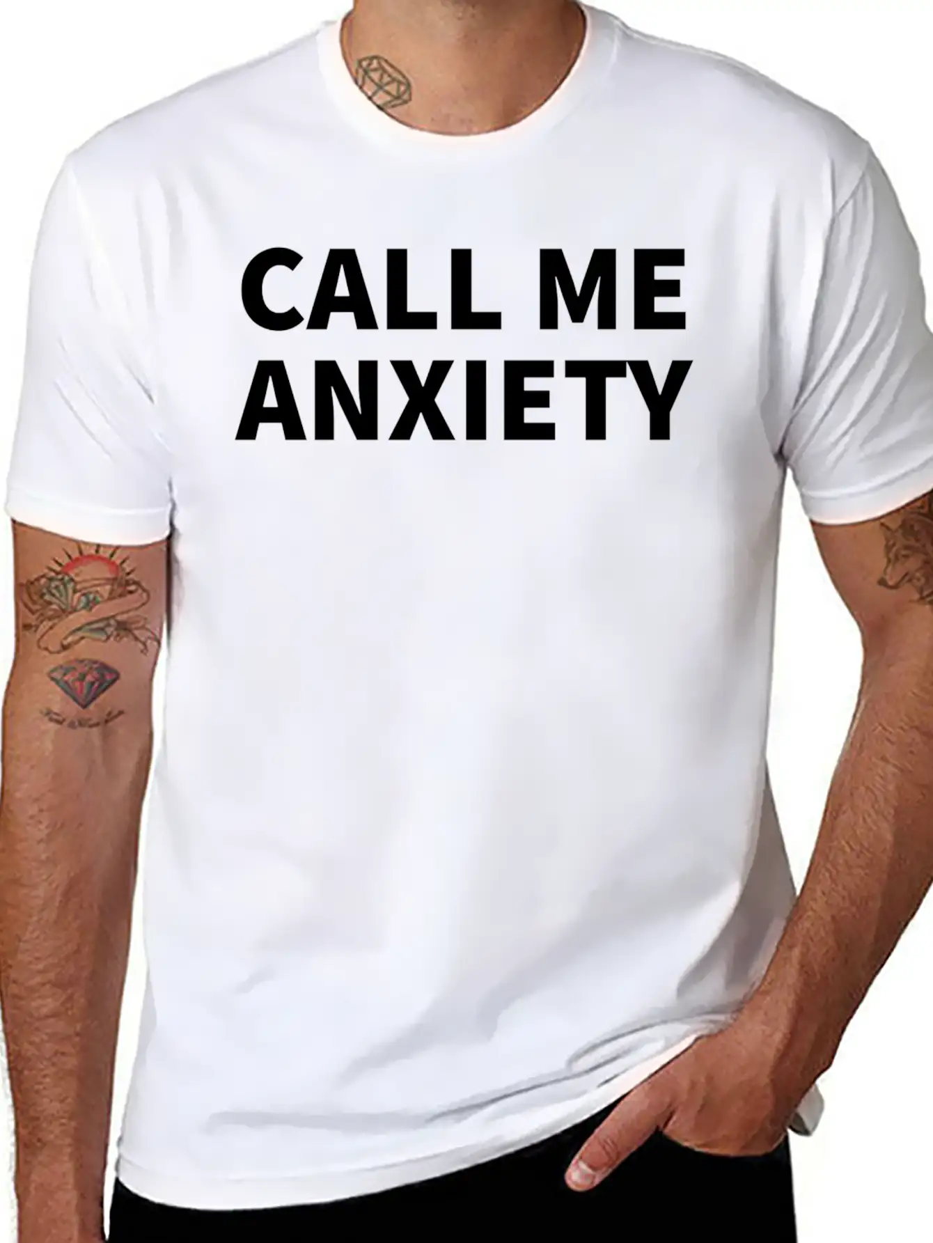 Call Me Anxiety Unisex Short Sleeve Soft Cotton T-Shirt – Casual Everyday Wear