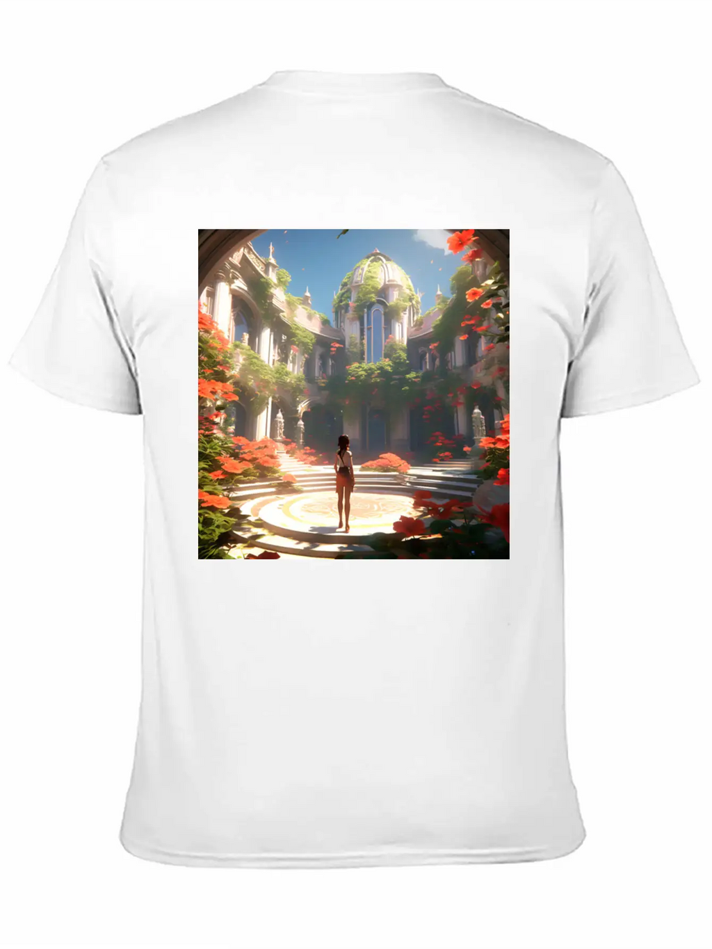 Calligraphic Capital G Embossed With Floral Unisex Short Sleeve Soft Cotton T-Shirt – Casual Everyday Wear