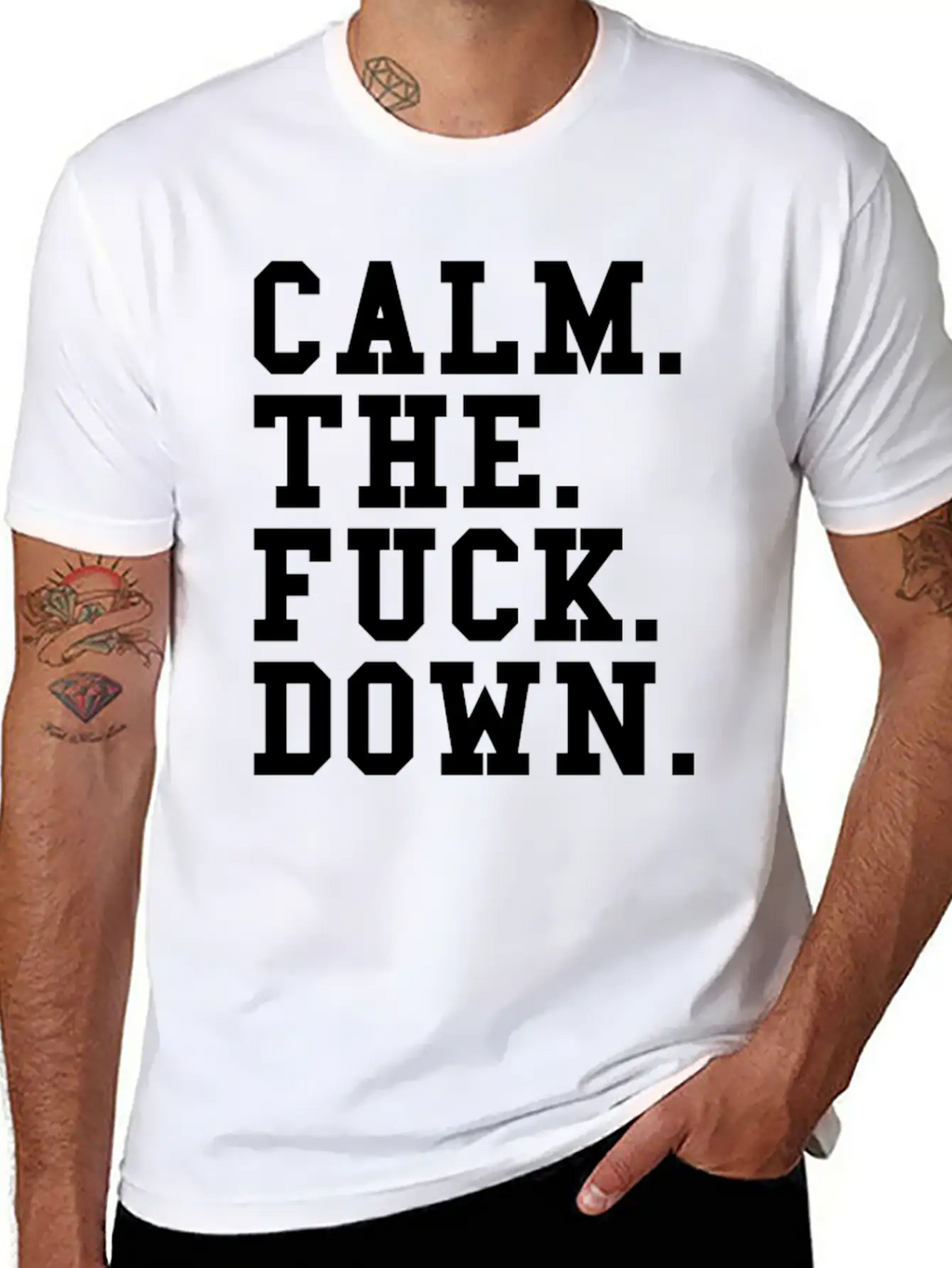 Calm The Fck Down Breathable Soft Cotton T-Shirt – Timeless Casual Look