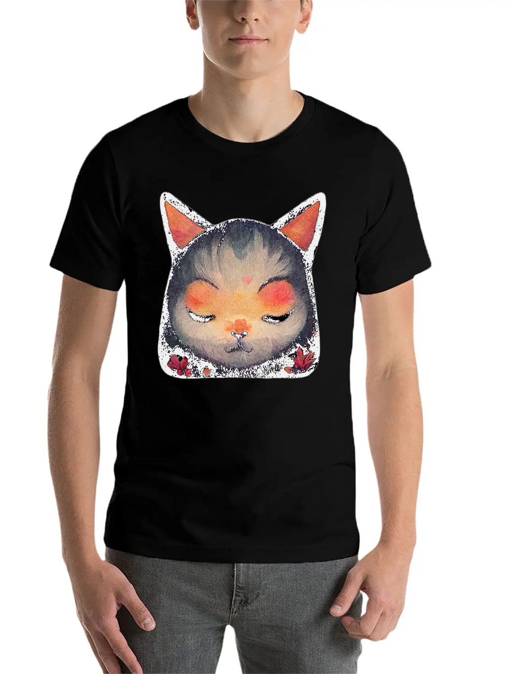 Calm Zen Cat Unisex Short Sleeve Soft Cotton T-Shirt – Casual Everyday Wear