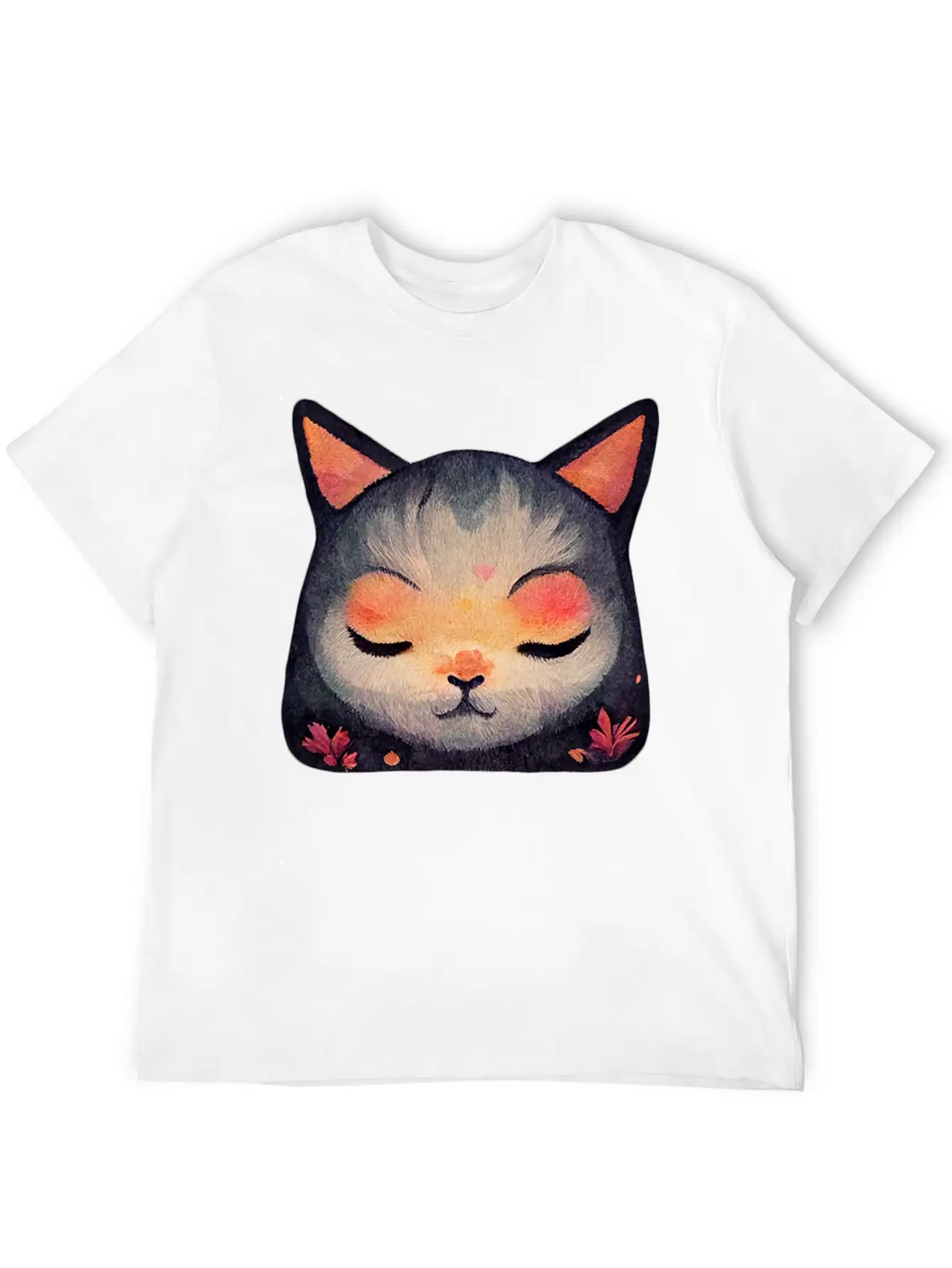 Calm Zen Cat Unisex Short Sleeve Soft Cotton T-Shirt – Casual Everyday Wear