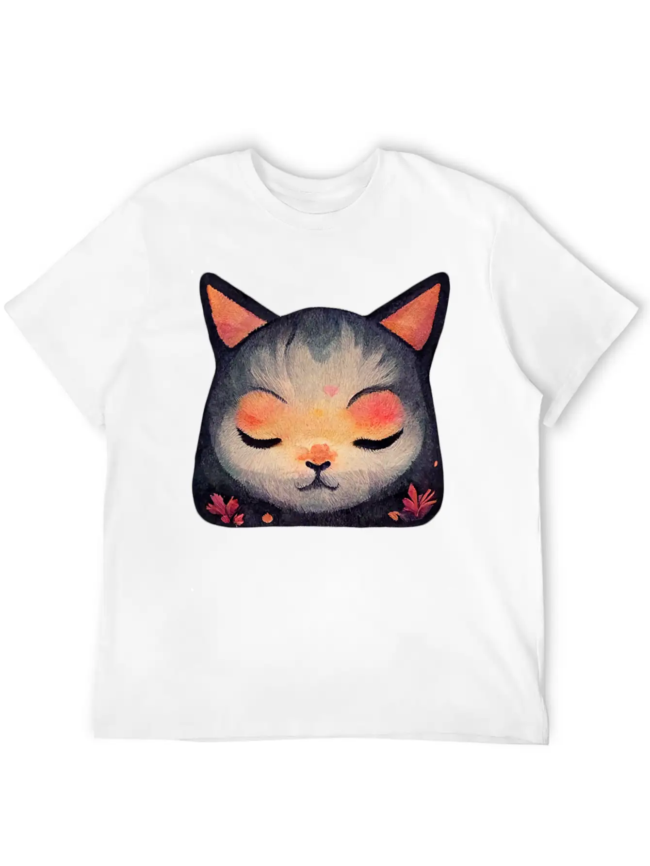 Calm Zen Cat Unisex Short Sleeve Soft Cotton T-Shirt – Casual Everyday Wear