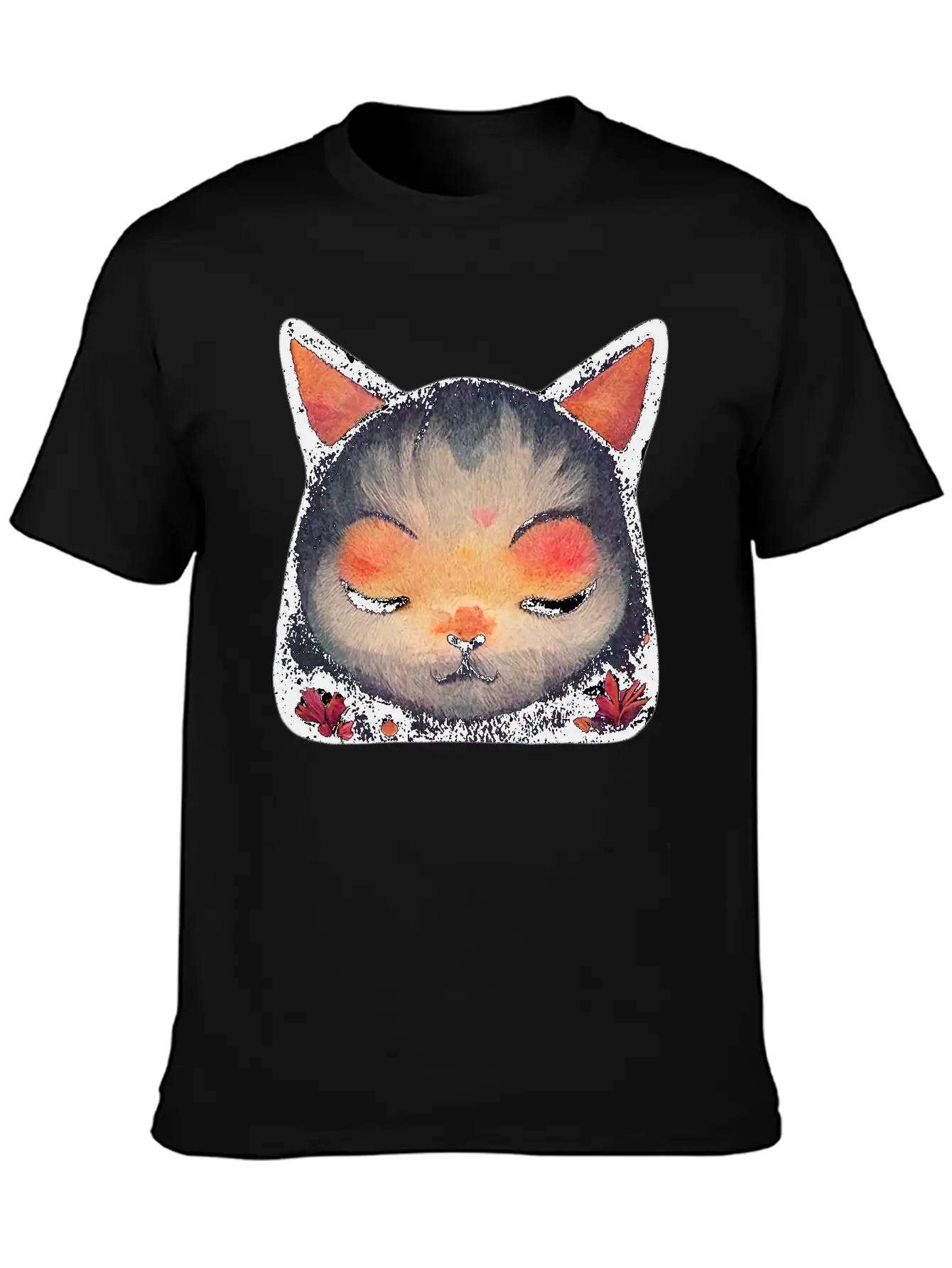 Calm Zen Cat Unisex Short Sleeve Soft Cotton T-Shirt – Casual Everyday Wear