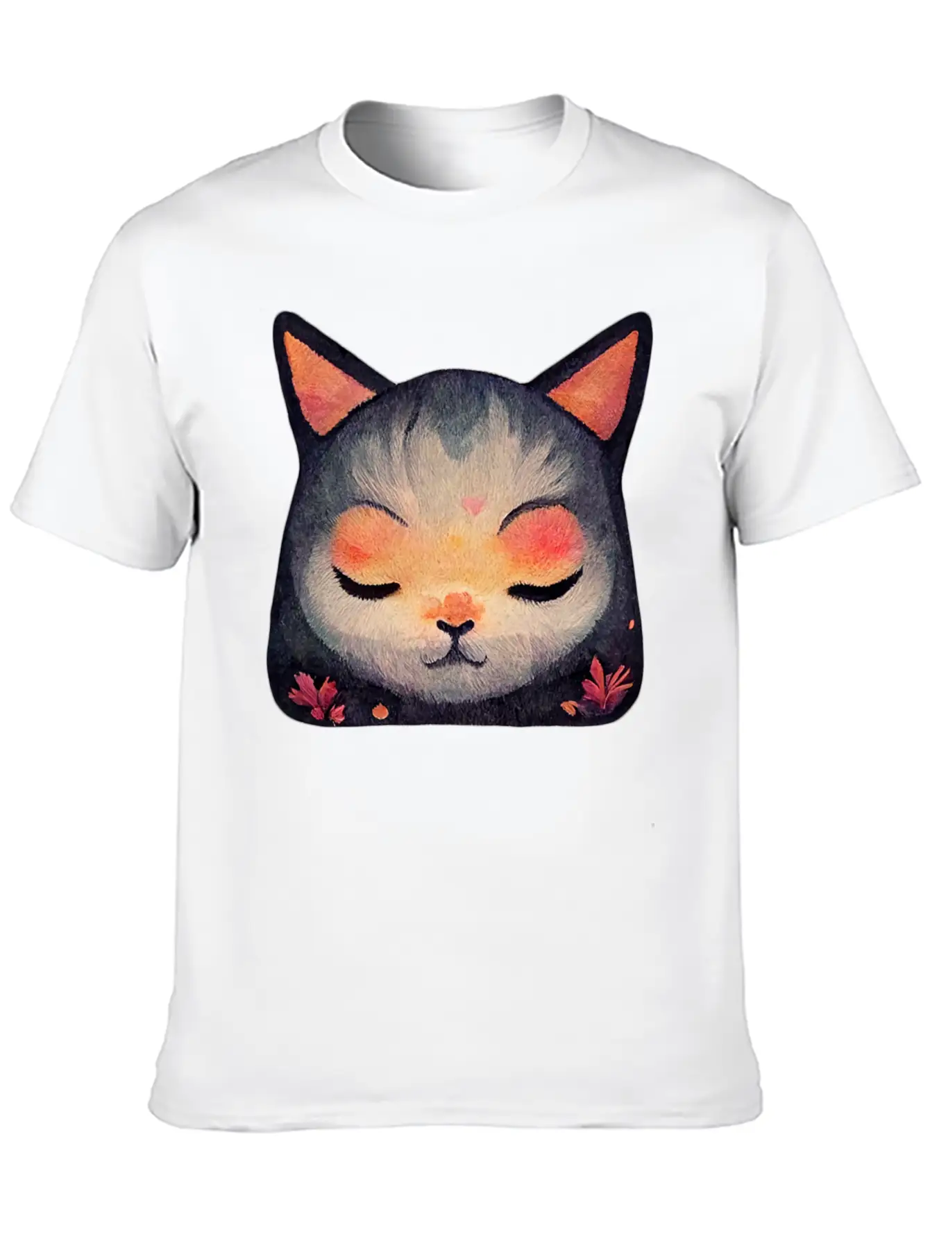 Calm Zen Cat Unisex Short Sleeve Soft Cotton T-Shirt – Casual Everyday Wear