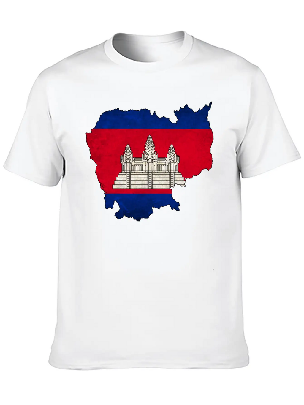 Cambodia Flag Map Casual Graphic T-Shirt – Simple And Comfortable Daily Wear