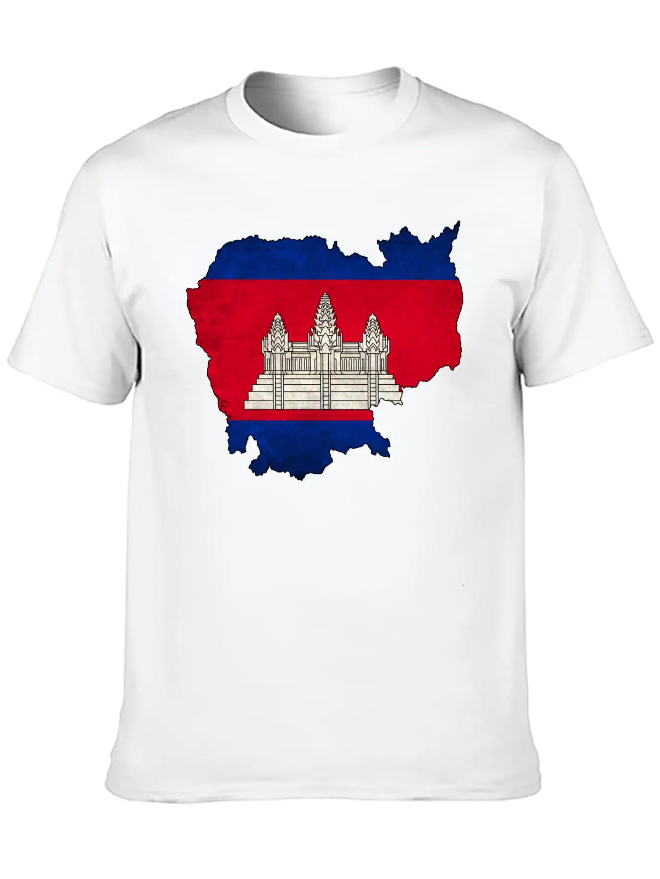 Cambodia Flag Map Casual Graphic T-Shirt – Simple And Comfortable Daily Wear