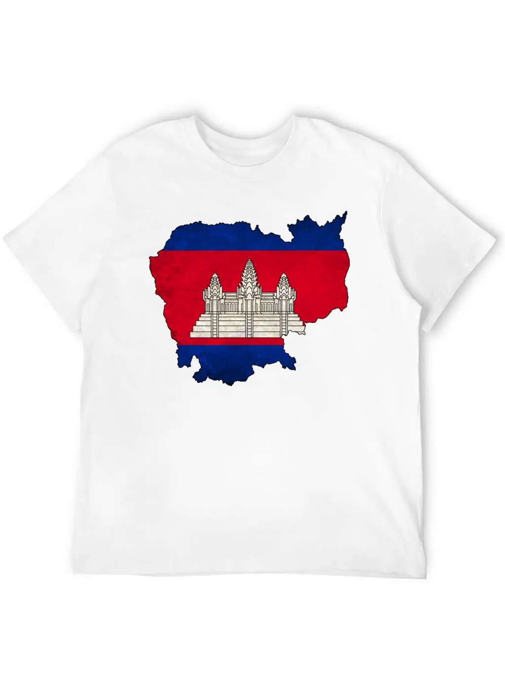 Cambodia Flag Map Casual Graphic T-Shirt – Simple And Comfortable Daily Wear