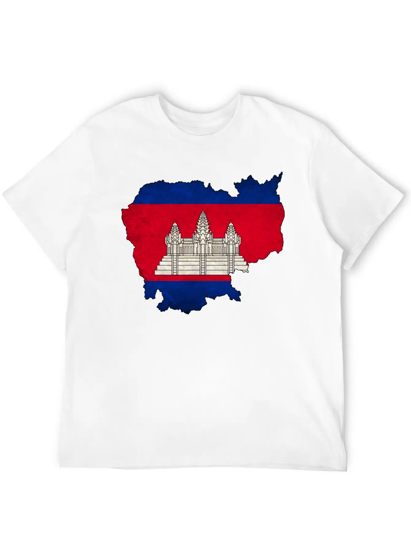 Cambodia Flag Map Casual Graphic T-Shirt – Simple And Comfortable Daily Wear