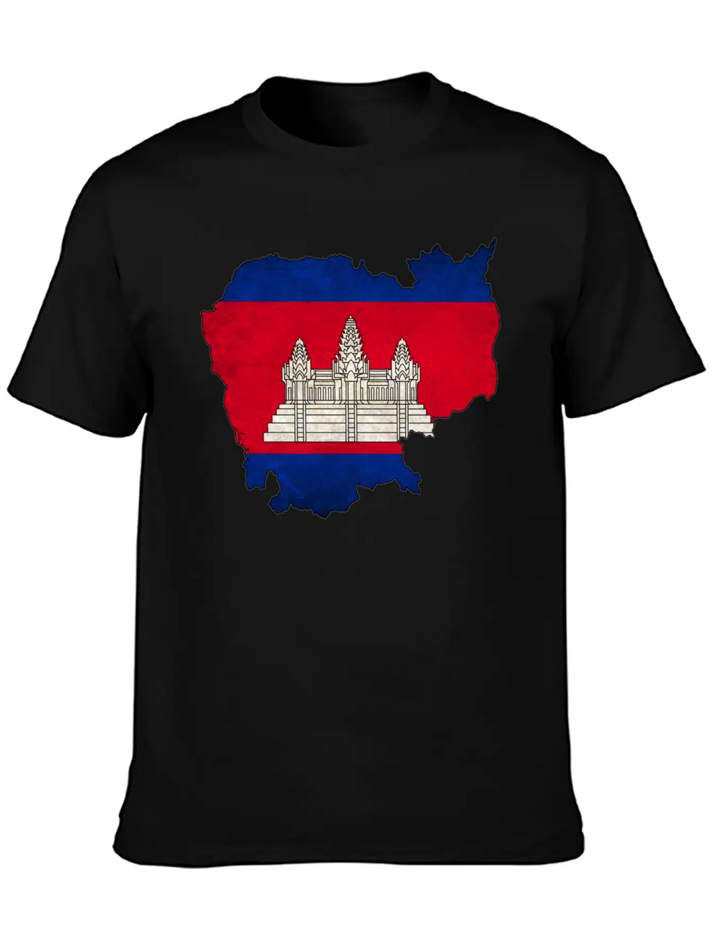 Cambodia Flag Map Casual Graphic T-Shirt – Simple And Comfortable Daily Wear