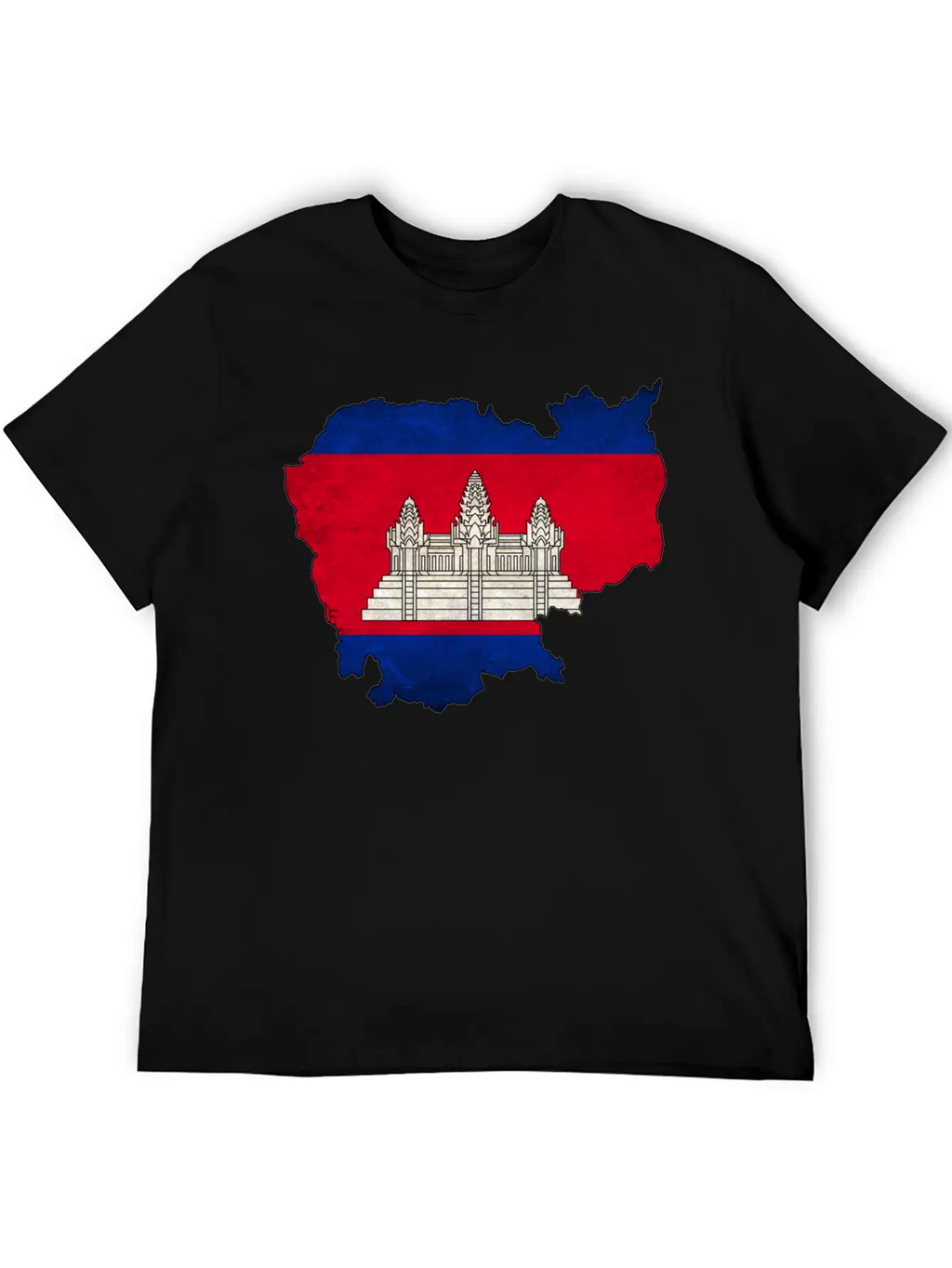Cambodia Flag Map Casual Graphic T-Shirt – Simple And Comfortable Daily Wear