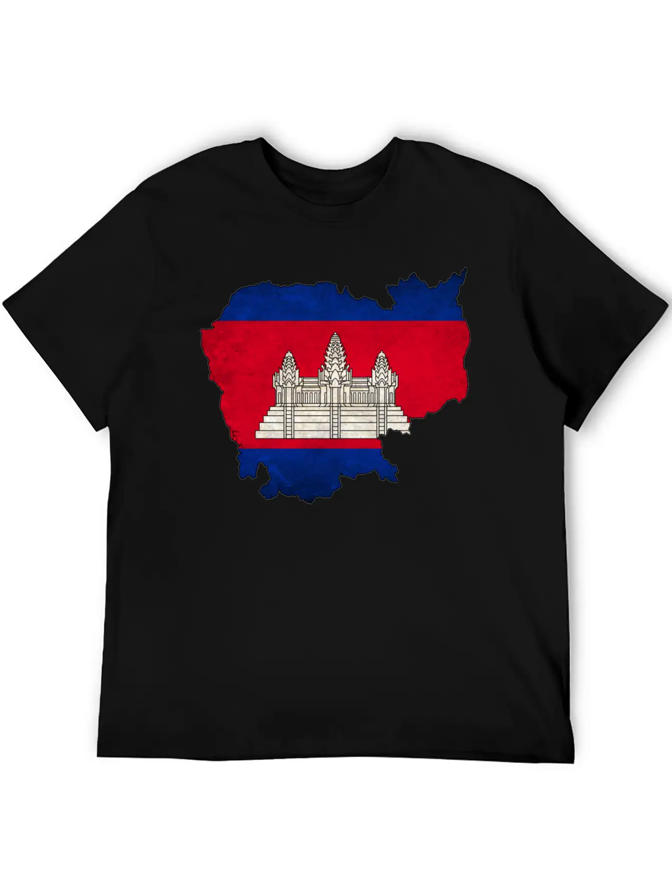 Cambodia Flag Map Casual Graphic T-Shirt – Simple And Comfortable Daily Wear