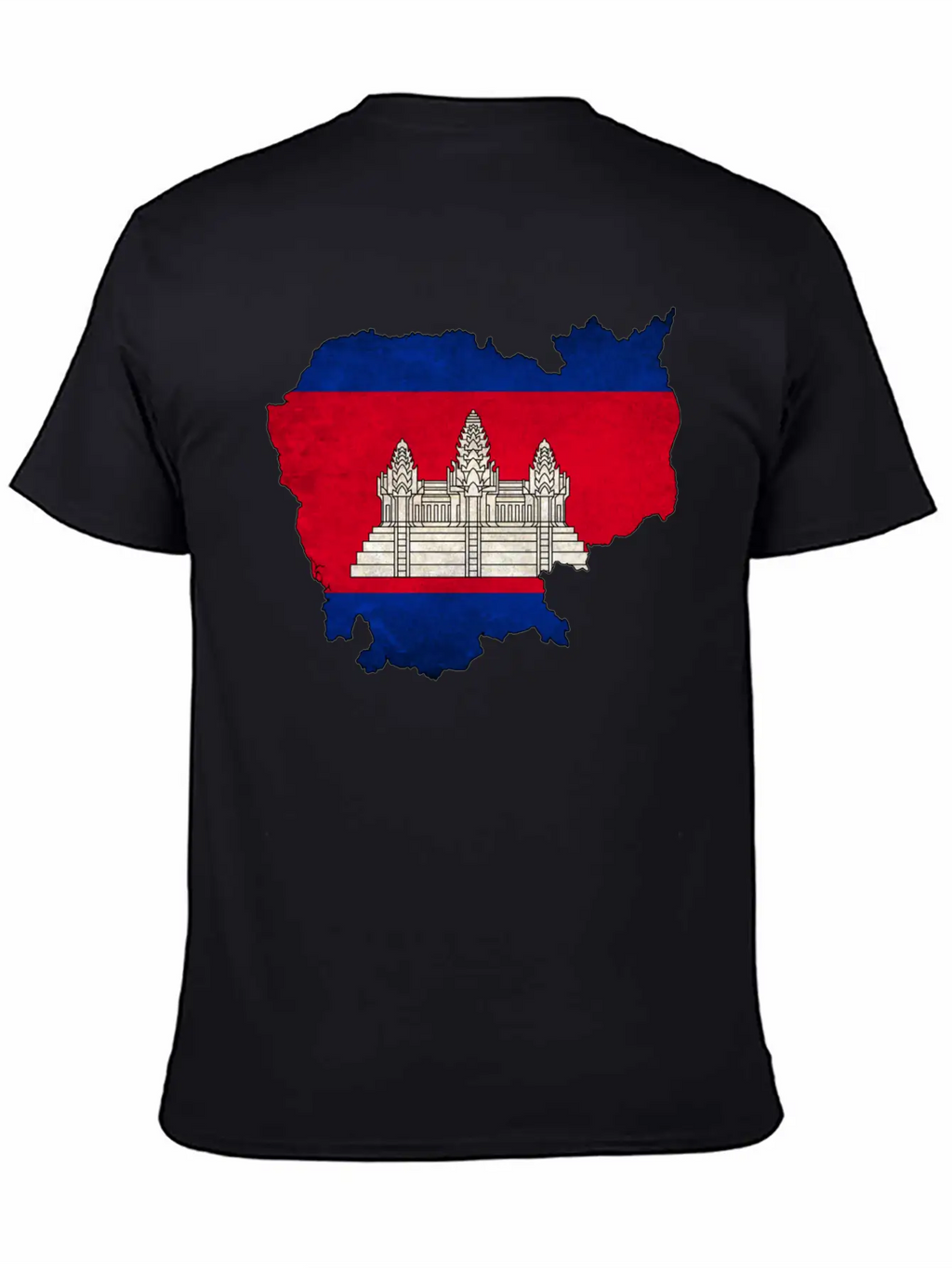 Cambodia Flag Map Casual Graphic T-Shirt – Simple And Comfortable Daily Wear
