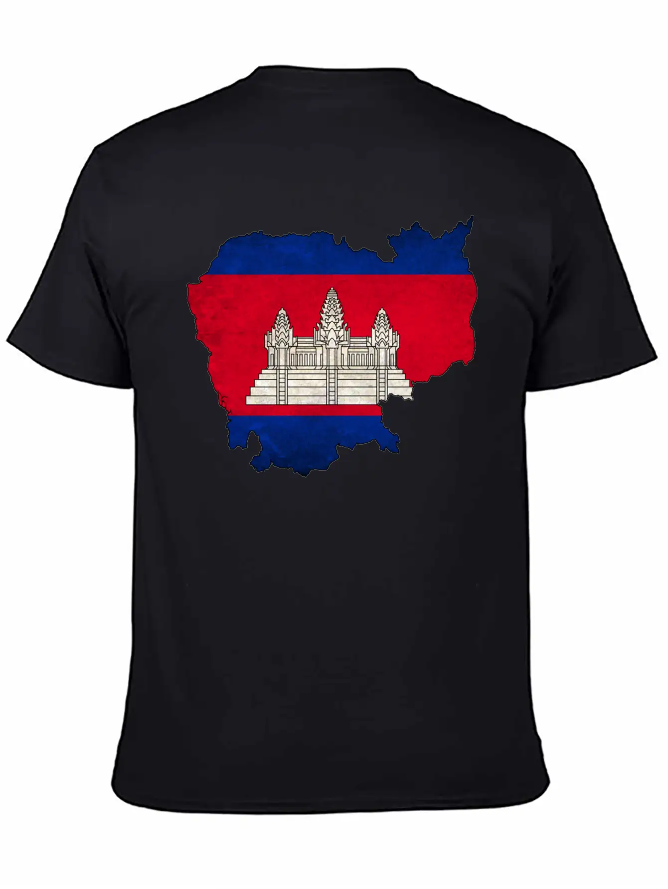 Cambodia Flag Map Casual Graphic T-Shirt – Simple And Comfortable Daily Wear