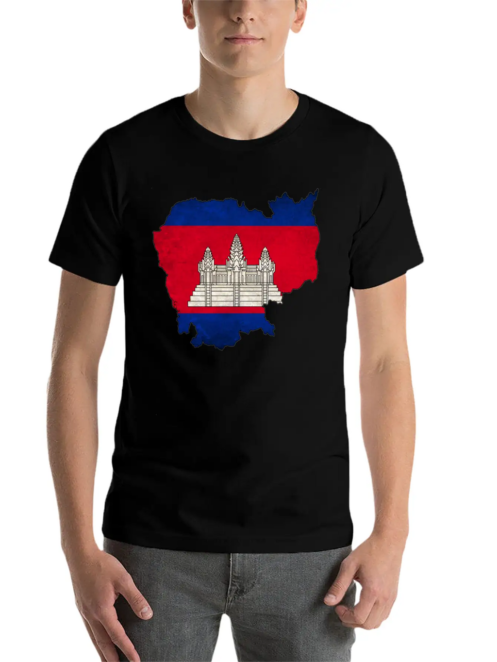 Cambodia Flag Map Casual Graphic T-Shirt – Simple And Comfortable Daily Wear