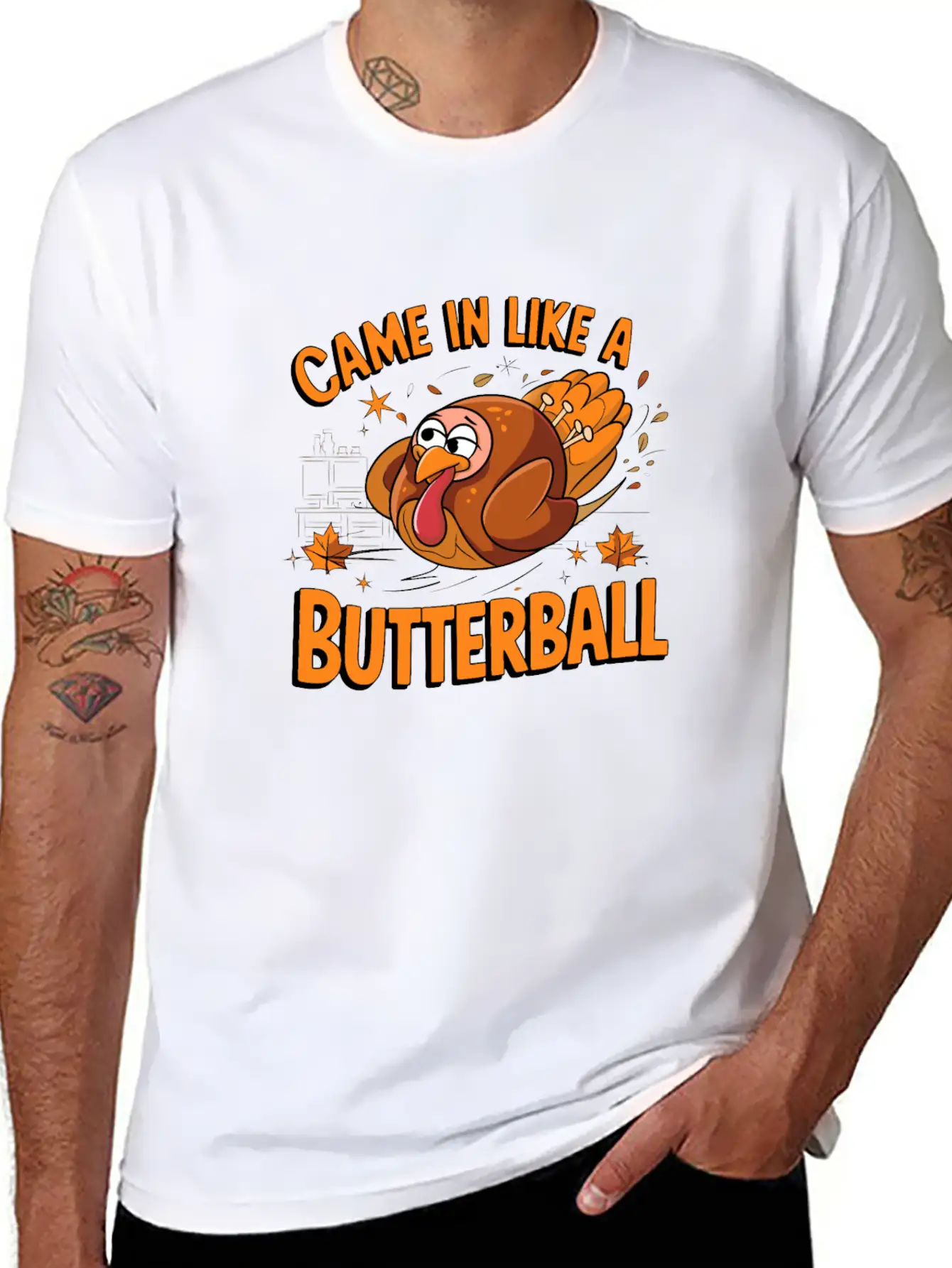 Came In Like A Butterball Funny Thanksgiving Men Classic Fit Graphic Tee For Daily Comfort – Unisex Cotton Shirt