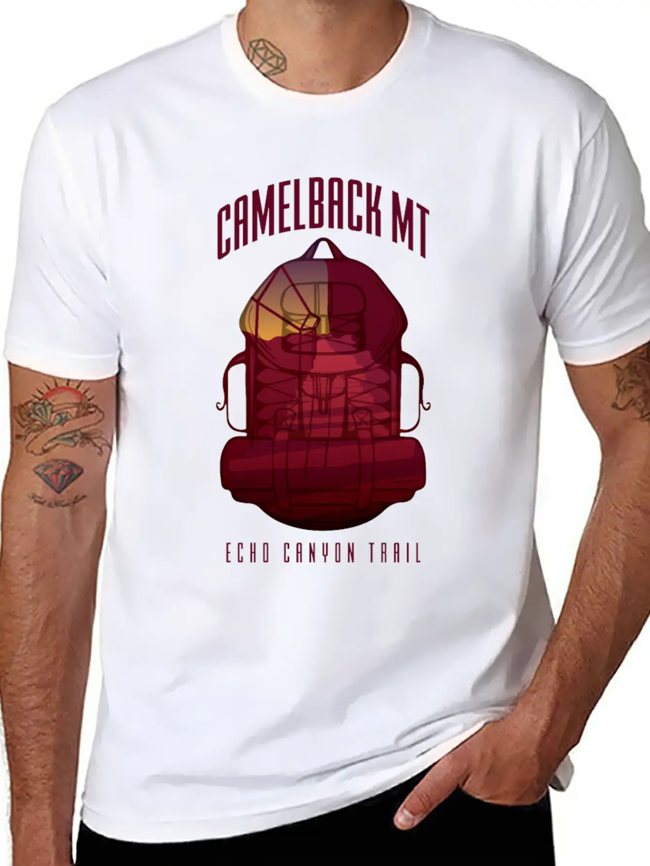 Camelback Mountain - Echo Canyon Trail Essential Cotton Tee For Daily Outfits – Unisex Style