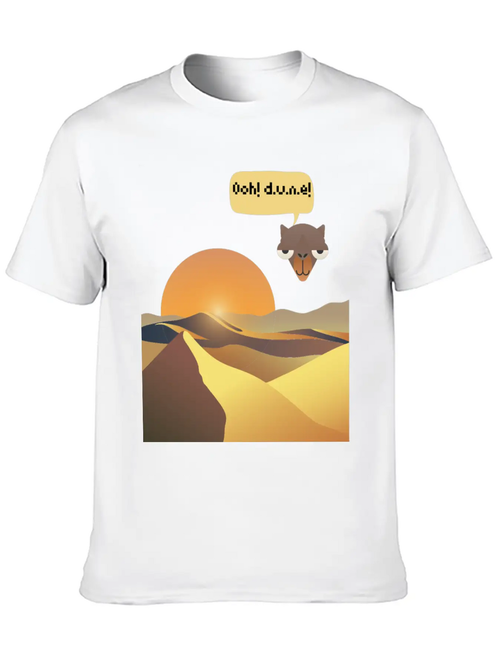 Camels And Sand Dunes T-Shirt Design Breathable Soft Cotton T-Shirt – Timeless Casual Look