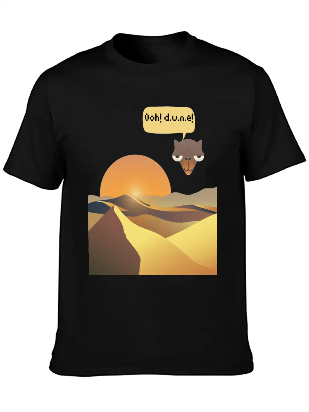 Camels And Sand Dunes T-Shirt Design Breathable Soft Cotton T-Shirt – Timeless Casual Look