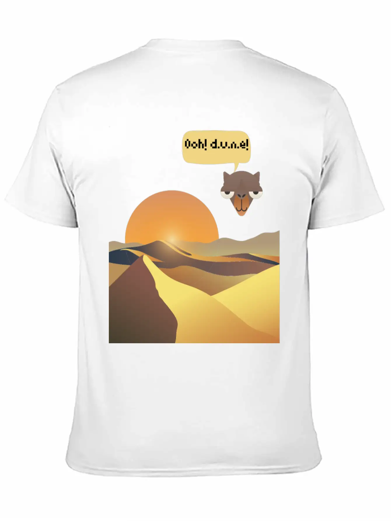 Camels And Sand Dunes T-Shirt Design Breathable Soft Cotton T-Shirt – Timeless Casual Look