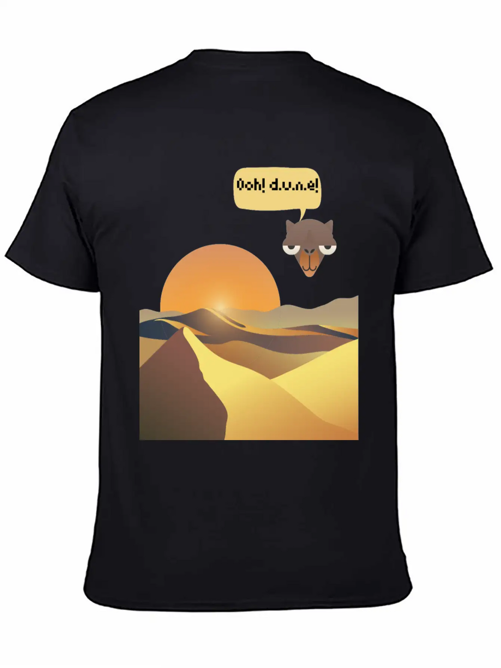 Camels And Sand Dunes T-Shirt Design Breathable Soft Cotton T-Shirt – Timeless Casual Look