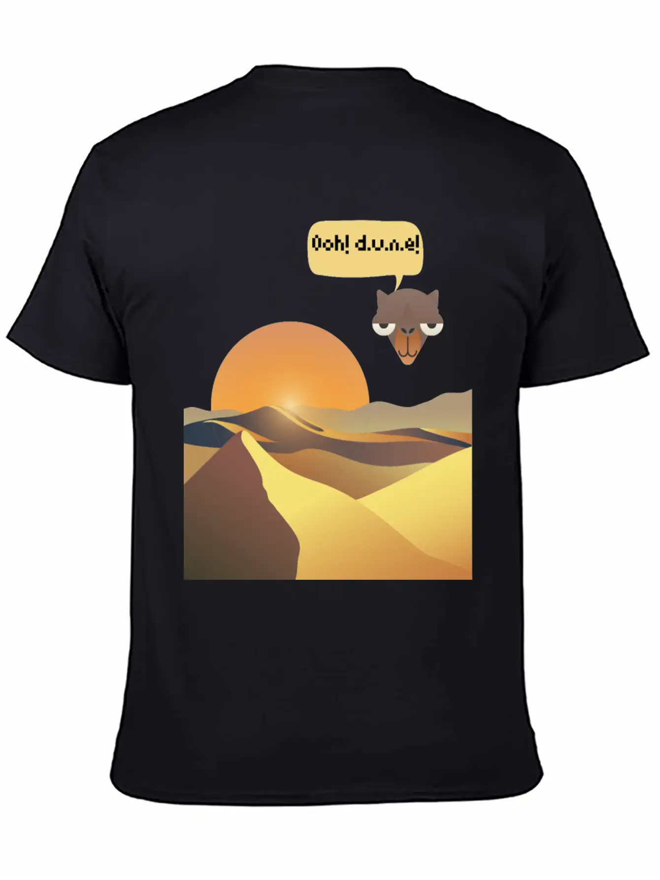 Camels And Sand Dunes T-Shirt Design Breathable Soft Cotton T-Shirt – Timeless Casual Look