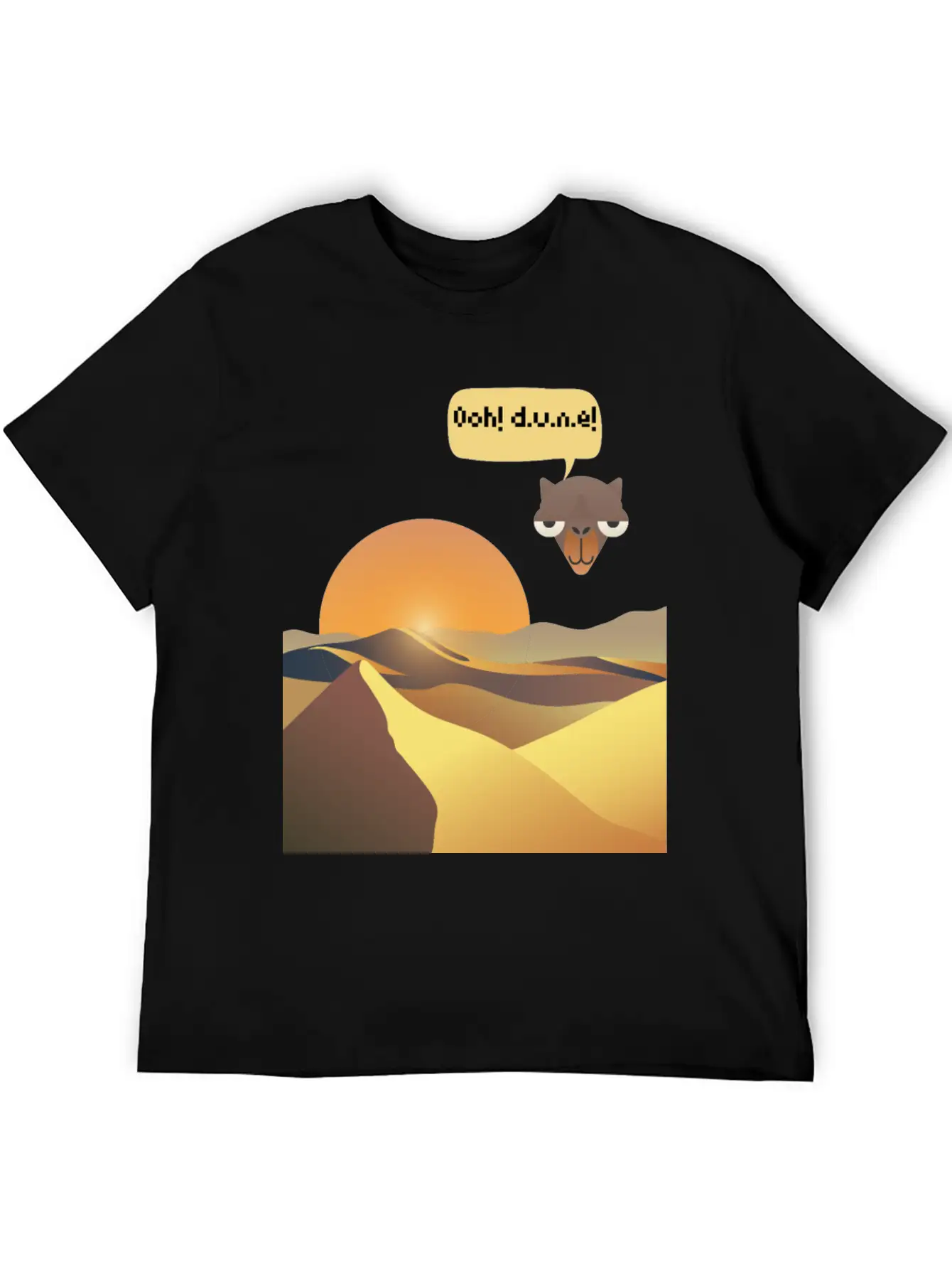 Camels And Sand Dunes T-Shirt Design Breathable Soft Cotton T-Shirt – Timeless Casual Look