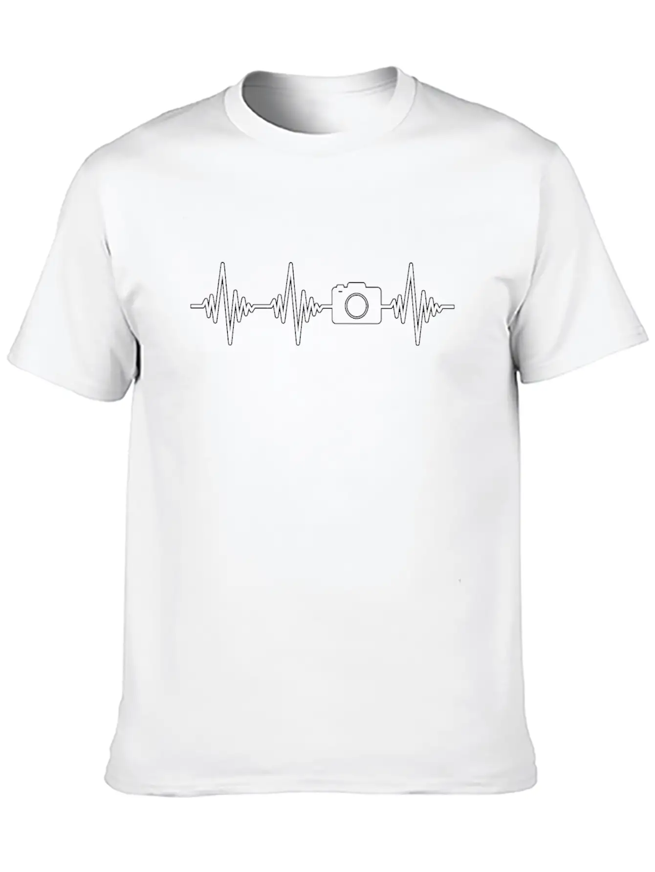 Camera Heartbeat Essential Cotton Tee For Daily Outfits – Unisex Style