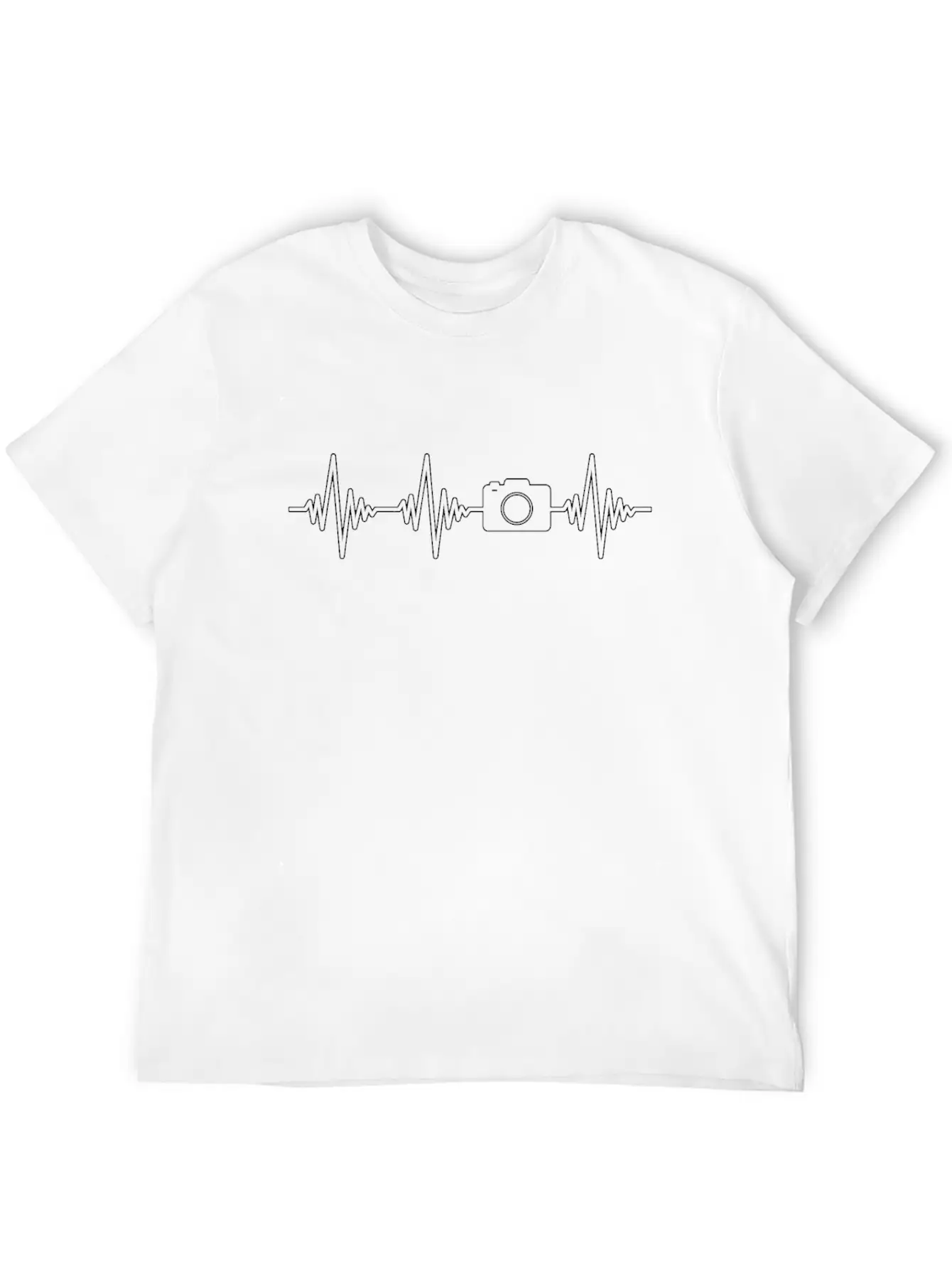 Camera Heartbeat Essential Cotton Tee For Daily Outfits – Unisex Style