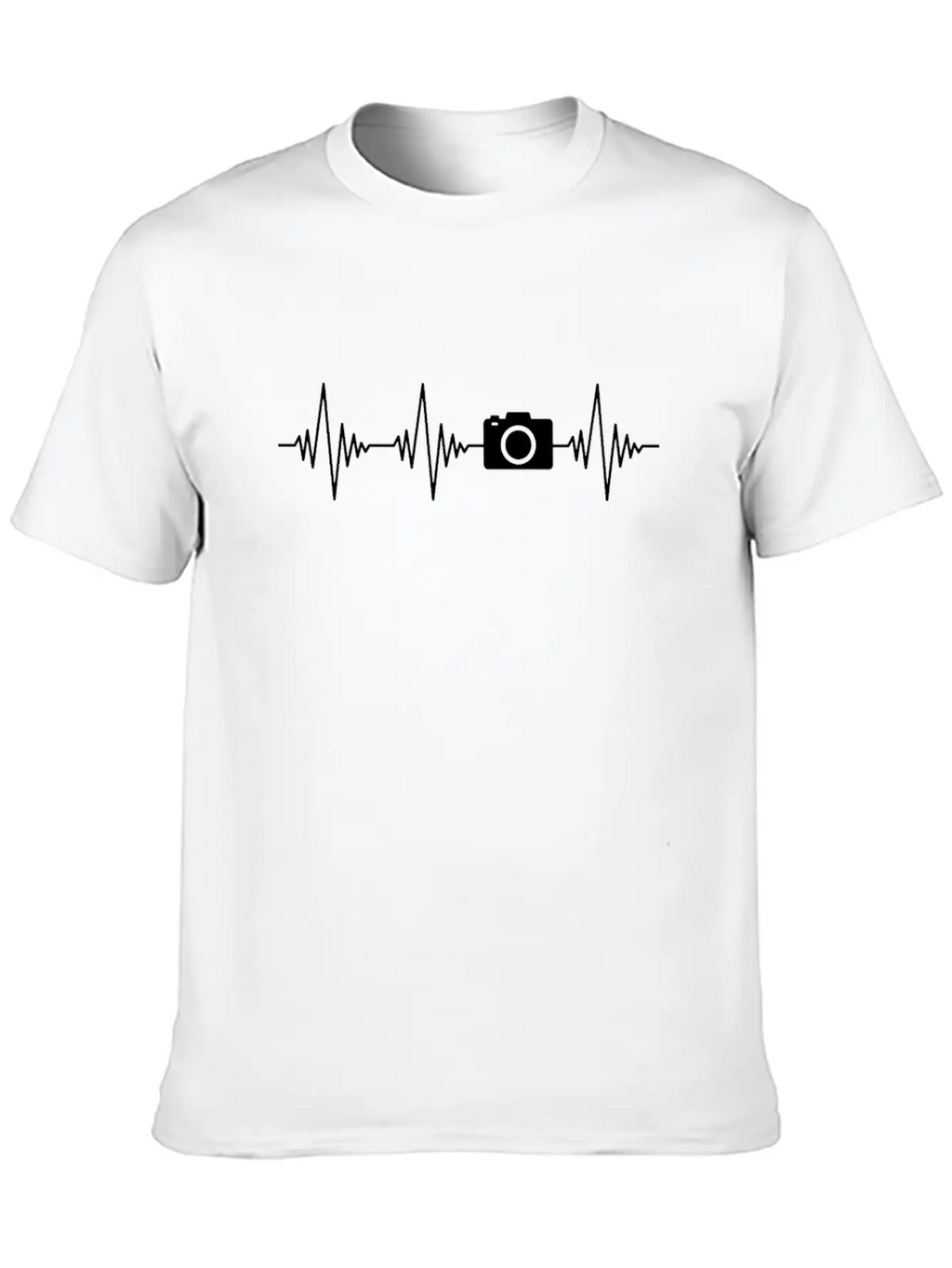 Camera Heartbeat Unisex Casual T-Shirt – Clean Design For Daily Comfort