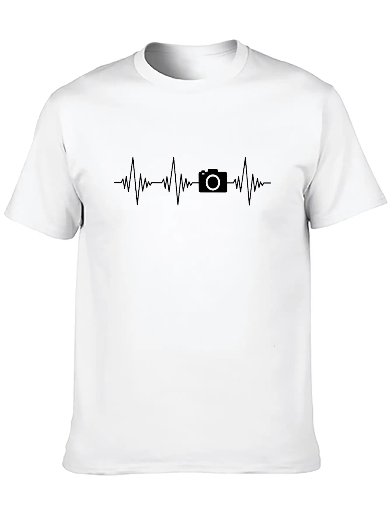 Camera Heartbeat Unisex Casual T-Shirt – Clean Design For Daily Comfort