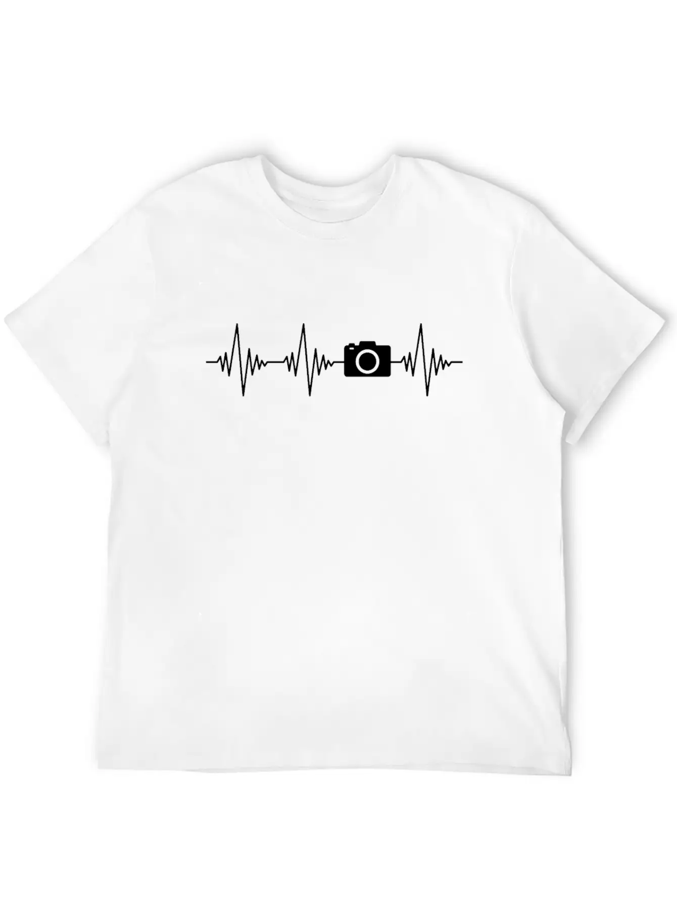 Camera Heartbeat Unisex Casual T-Shirt – Clean Design For Daily Comfort