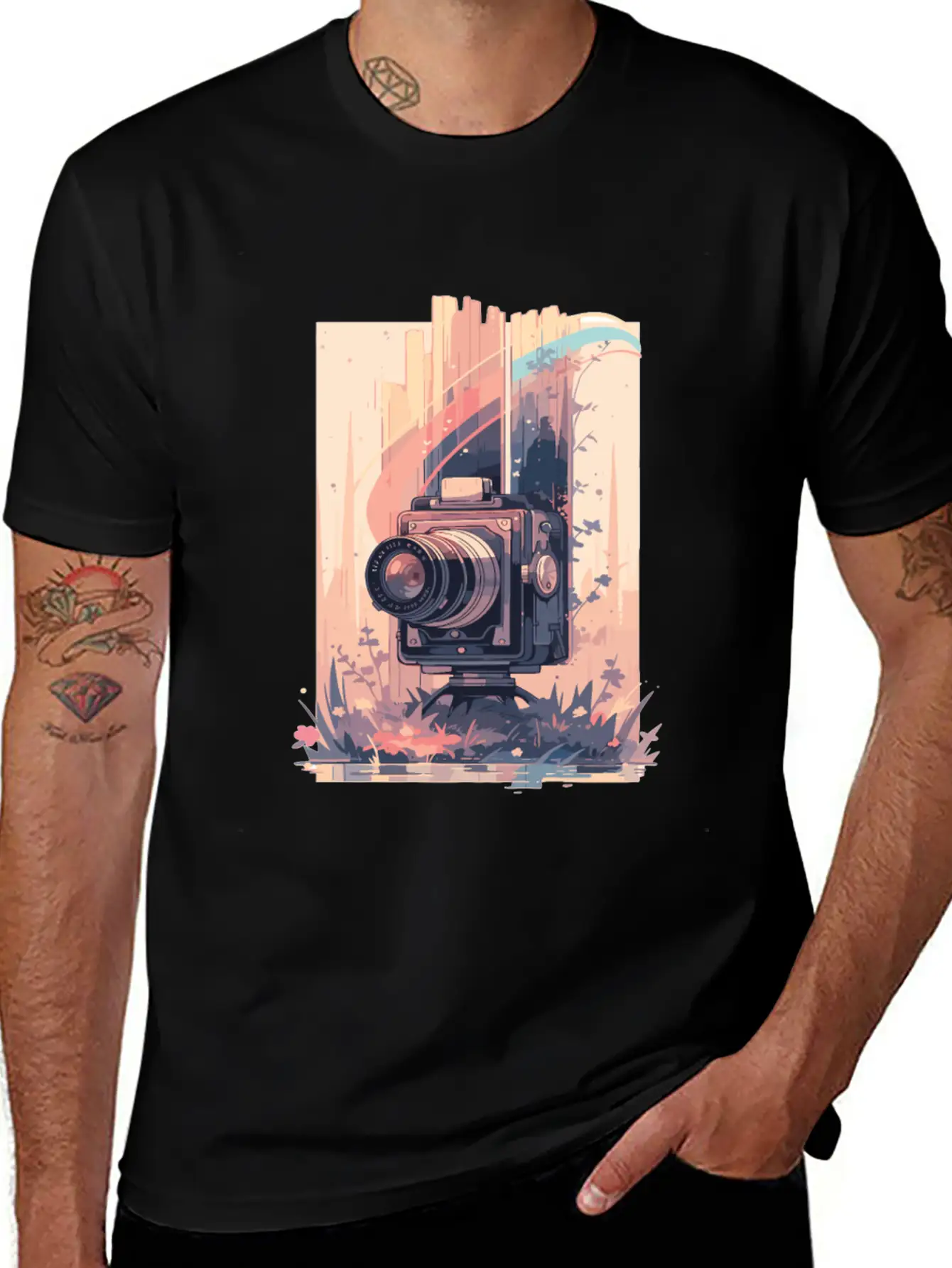 Camera Retro Camera Cameras Analog Unisex Short Sleeve Soft Cotton T-Shirt – Casual Everyday Wear