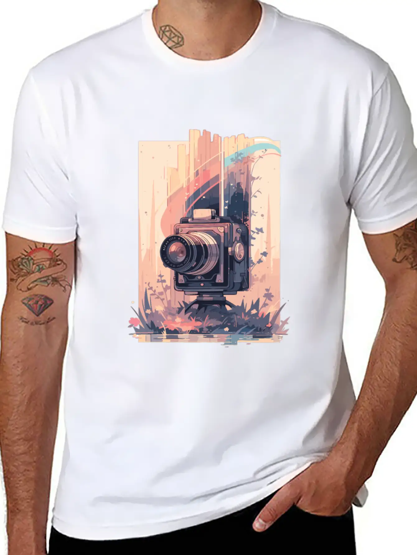 Camera Retro Camera Cameras Analog Unisex Short Sleeve Soft Cotton T-Shirt – Casual Everyday Wear