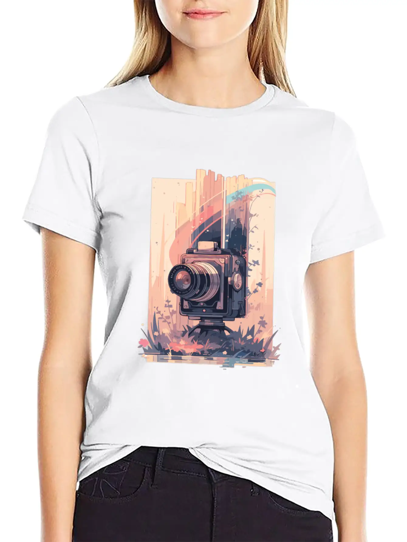 Camera Retro Camera Cameras Analog Unisex Short Sleeve Soft Cotton T-Shirt – Casual Everyday Wear