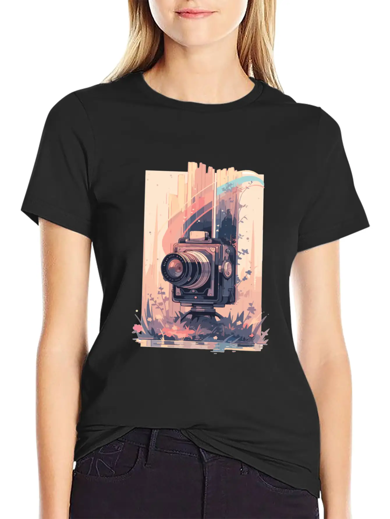 Camera Retro Camera Cameras Analog Unisex Short Sleeve Soft Cotton T-Shirt – Casual Everyday Wear