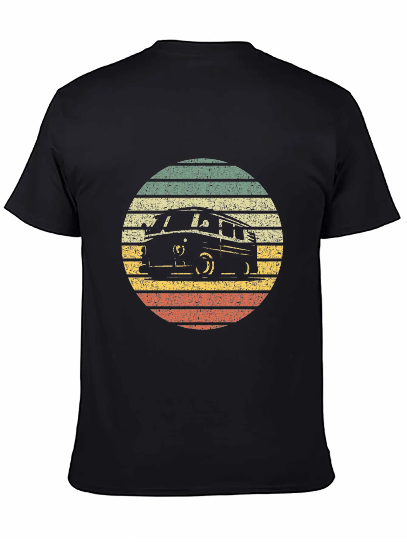 Camper Van Silhouette Vintage Breathable Graphic T-Shirt – Perfect For Casual Days