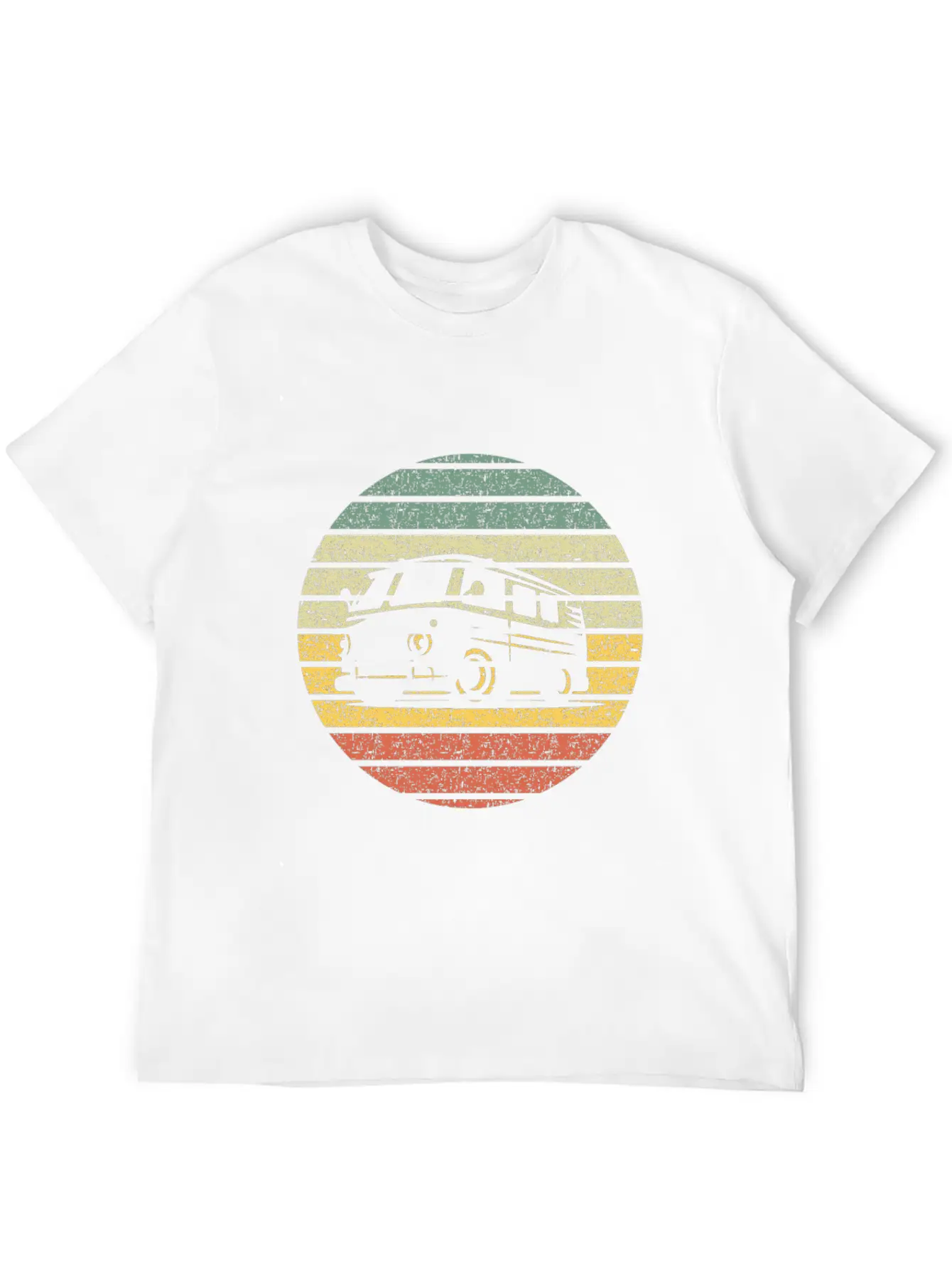 Camper Van Silhouette Vintage Breathable Graphic T-Shirt – Perfect For Casual Days