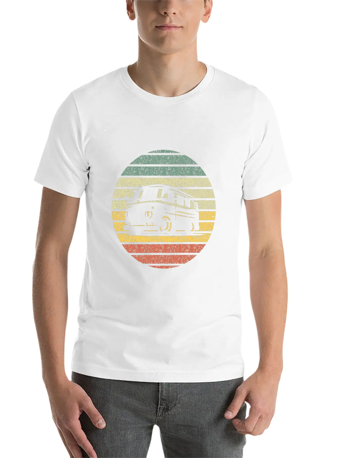 Camper Van Silhouette Vintage Breathable Graphic T-Shirt – Perfect For Casual Days
