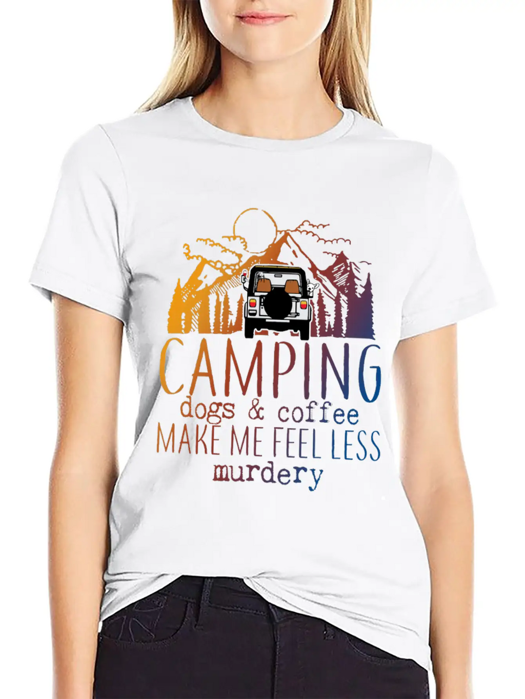 Camping Dogs Coffee Unisex Short Sleeve Soft Cotton T-Shirt – Casual Everyday Wear