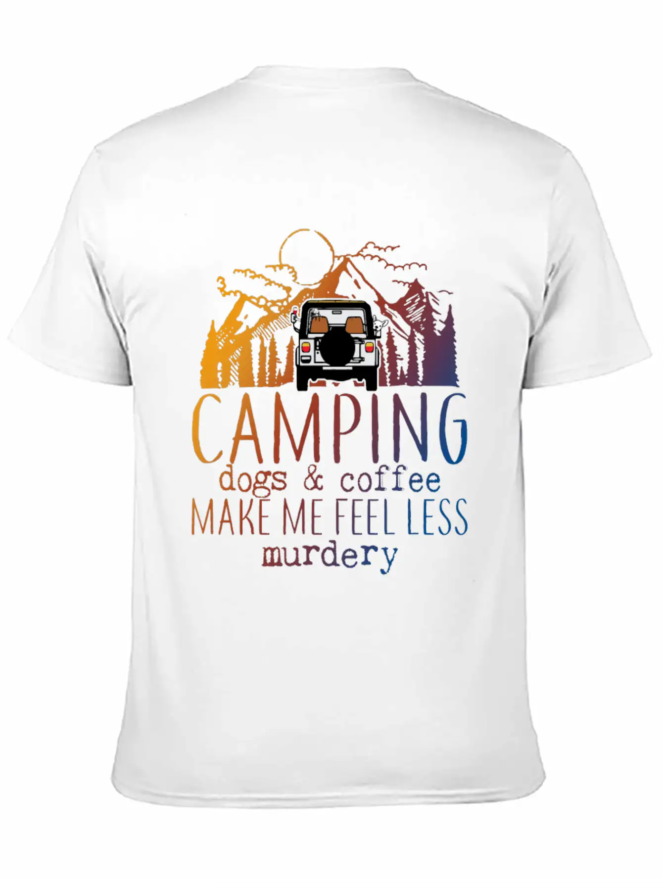 Camping Dogs Coffee Unisex Short Sleeve Soft Cotton T-Shirt – Casual Everyday Wear
