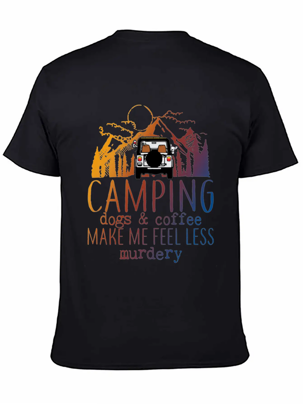 Camping Dogs Coffee Unisex Short Sleeve Soft Cotton T-Shirt – Casual Everyday Wear