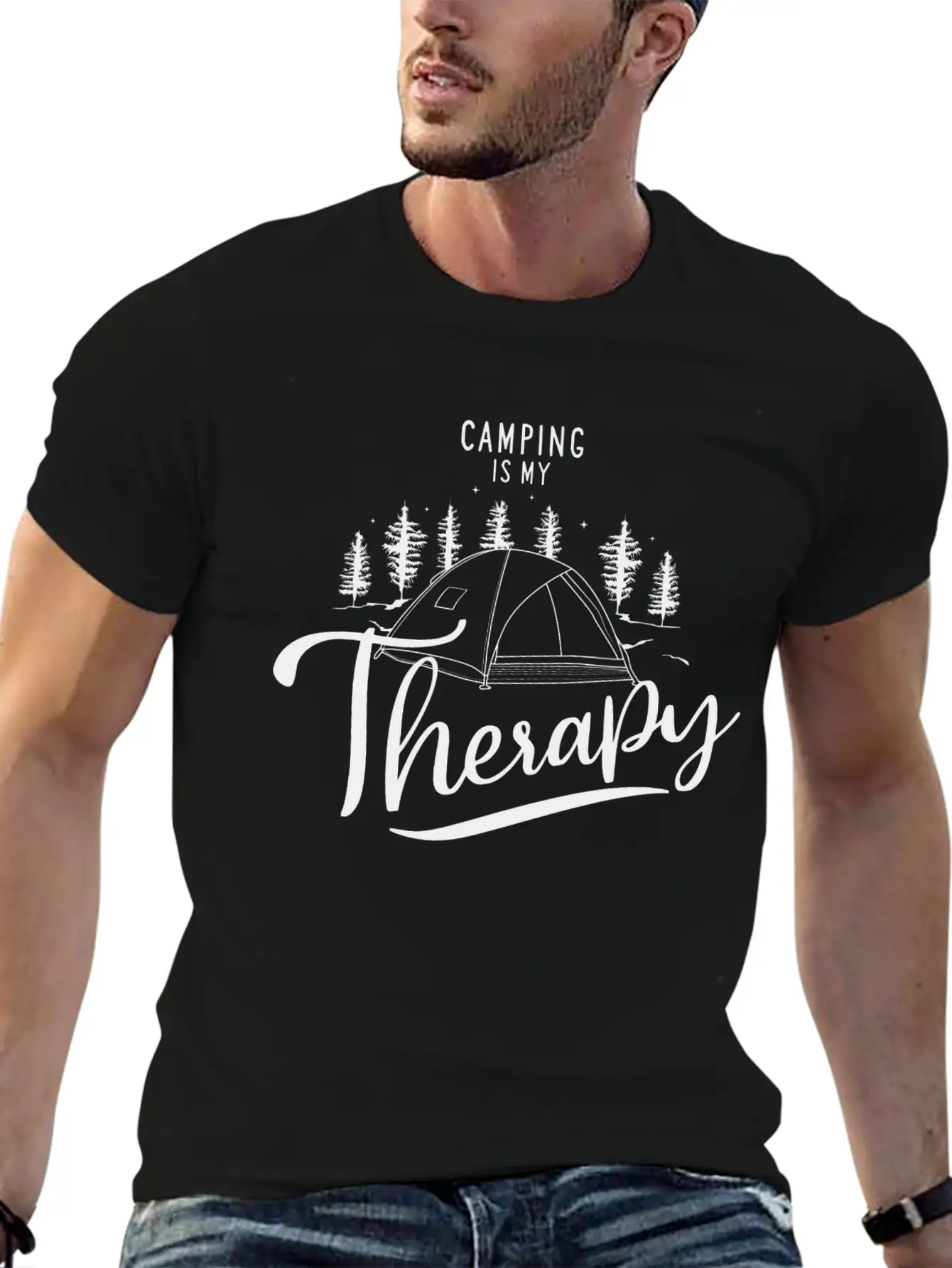 Camping Is My Therapy Unisex Casual T-Shirt – Clean Design For Daily Comfort