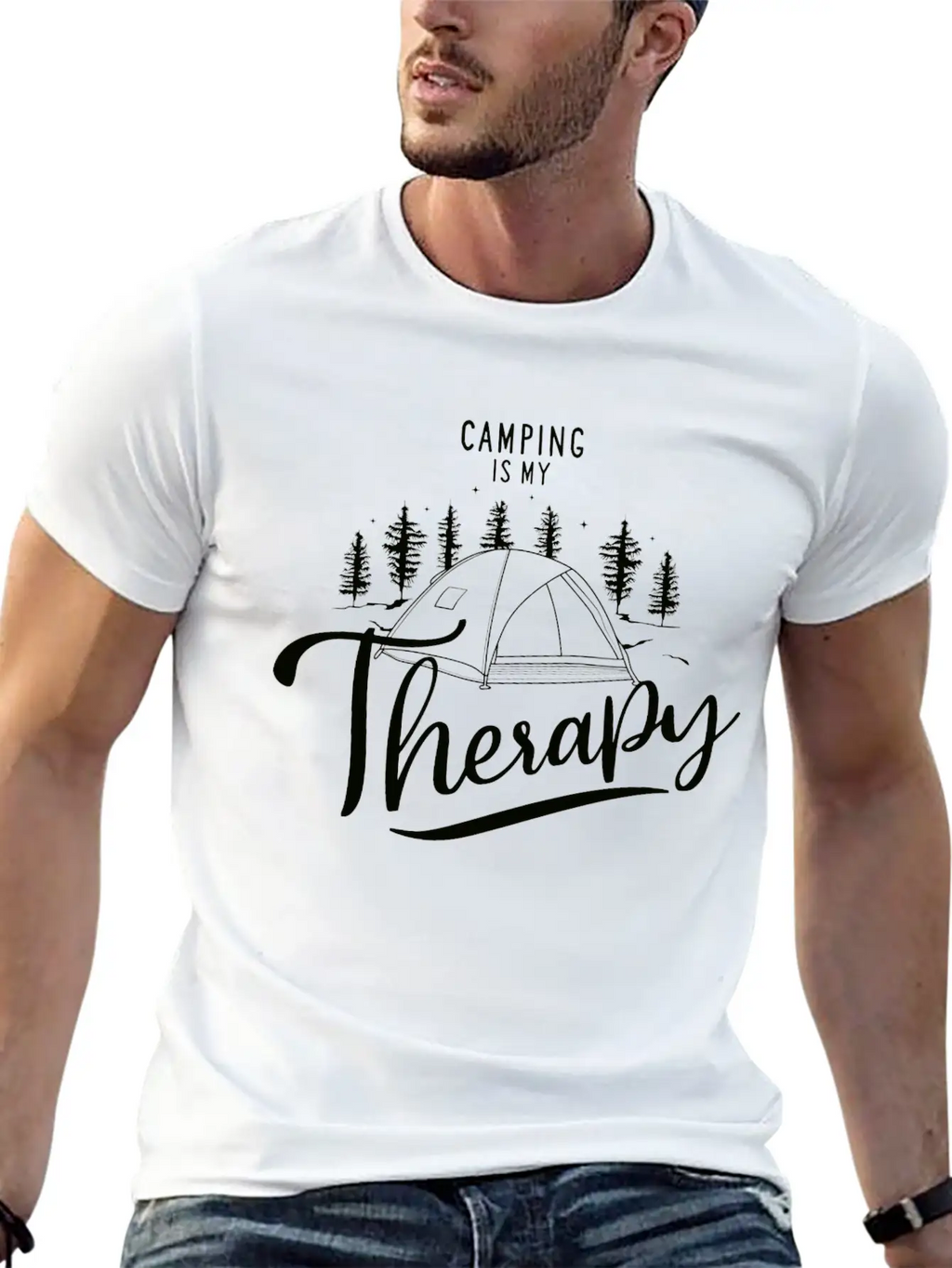 Camping Is My Therapy Unisex Casual T-Shirt – Clean Design For Daily Comfort