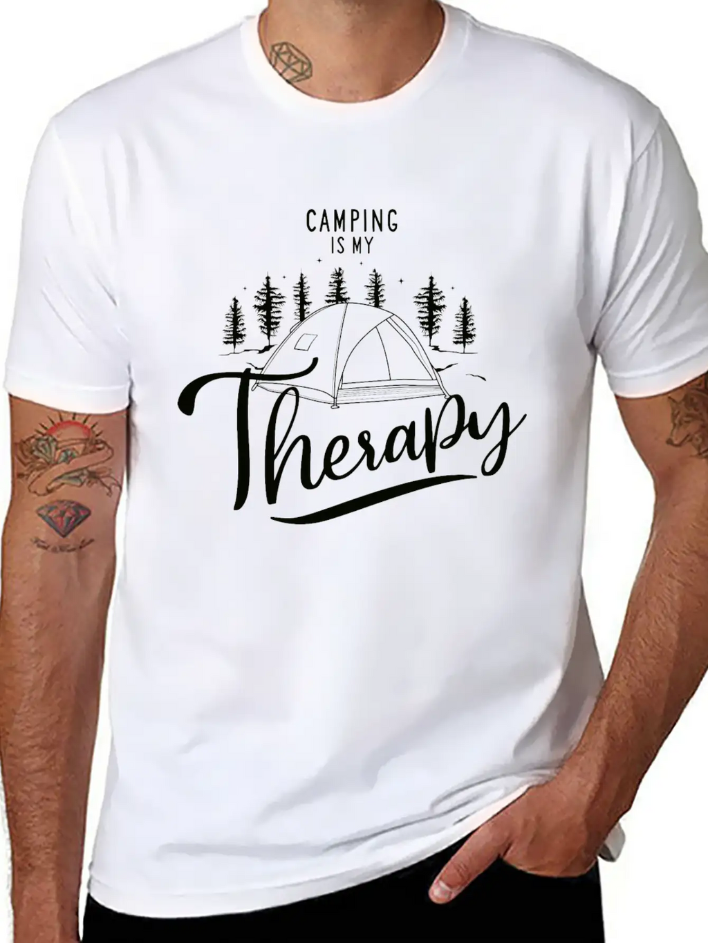 Camping Is My Therapy Unisex Casual T-Shirt – Clean Design For Daily Comfort