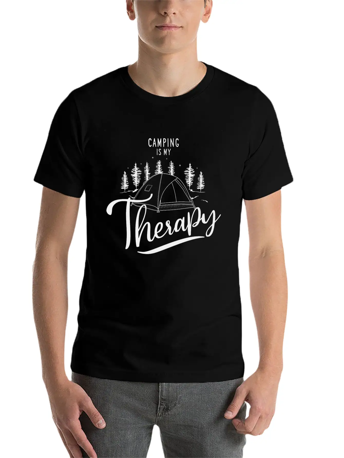 Camping Is My Therapy Unisex Casual T-Shirt – Clean Design For Daily Comfort