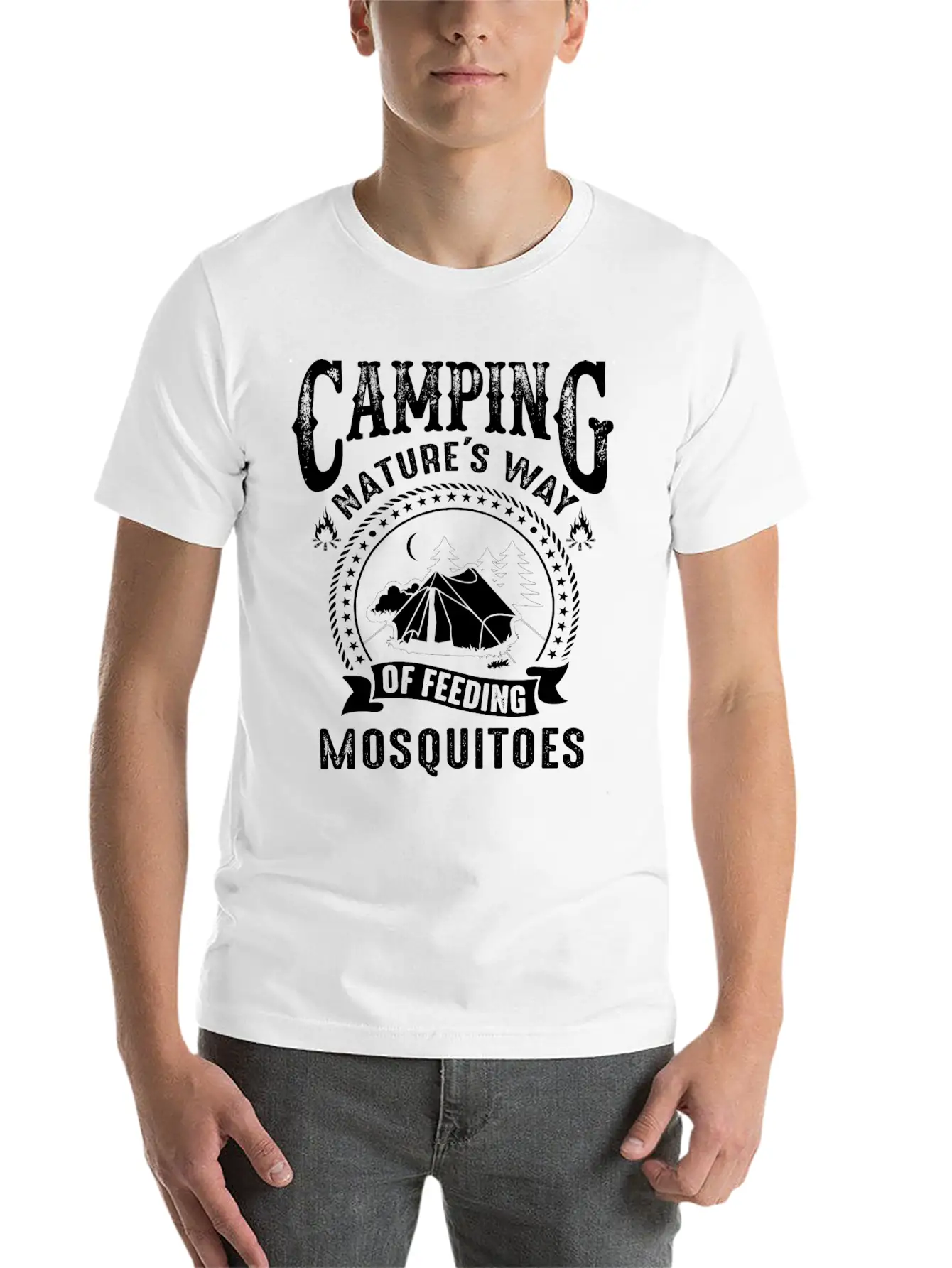 Camping Nature's Way Of Feeding Mosquitoes Unisex Casual T-Shirt – Clean Design For Daily Comfort