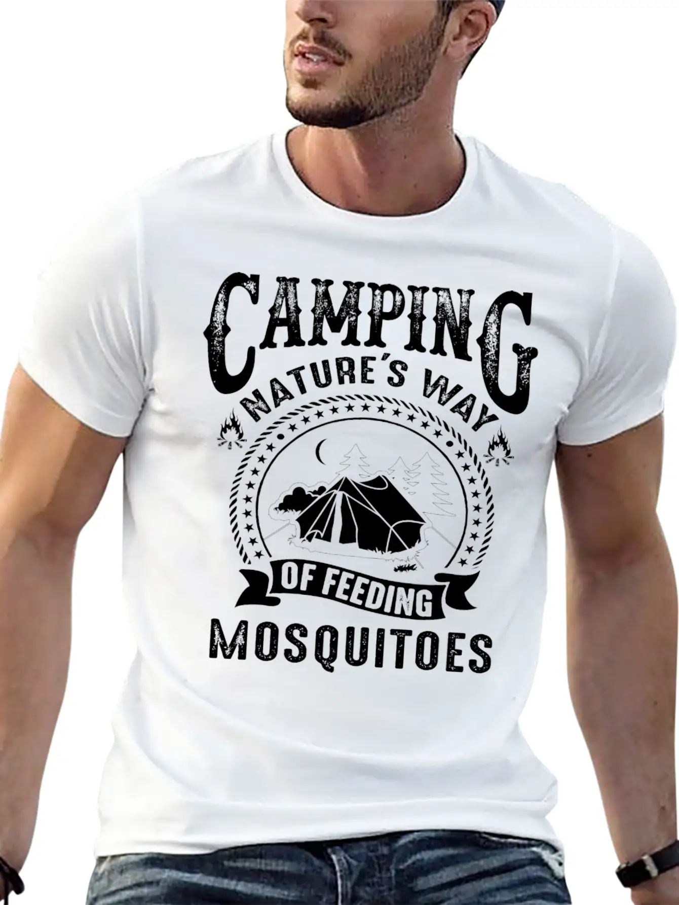 Camping Nature's Way Of Feeding Mosquitoes Unisex Casual T-Shirt – Clean Design For Daily Comfort