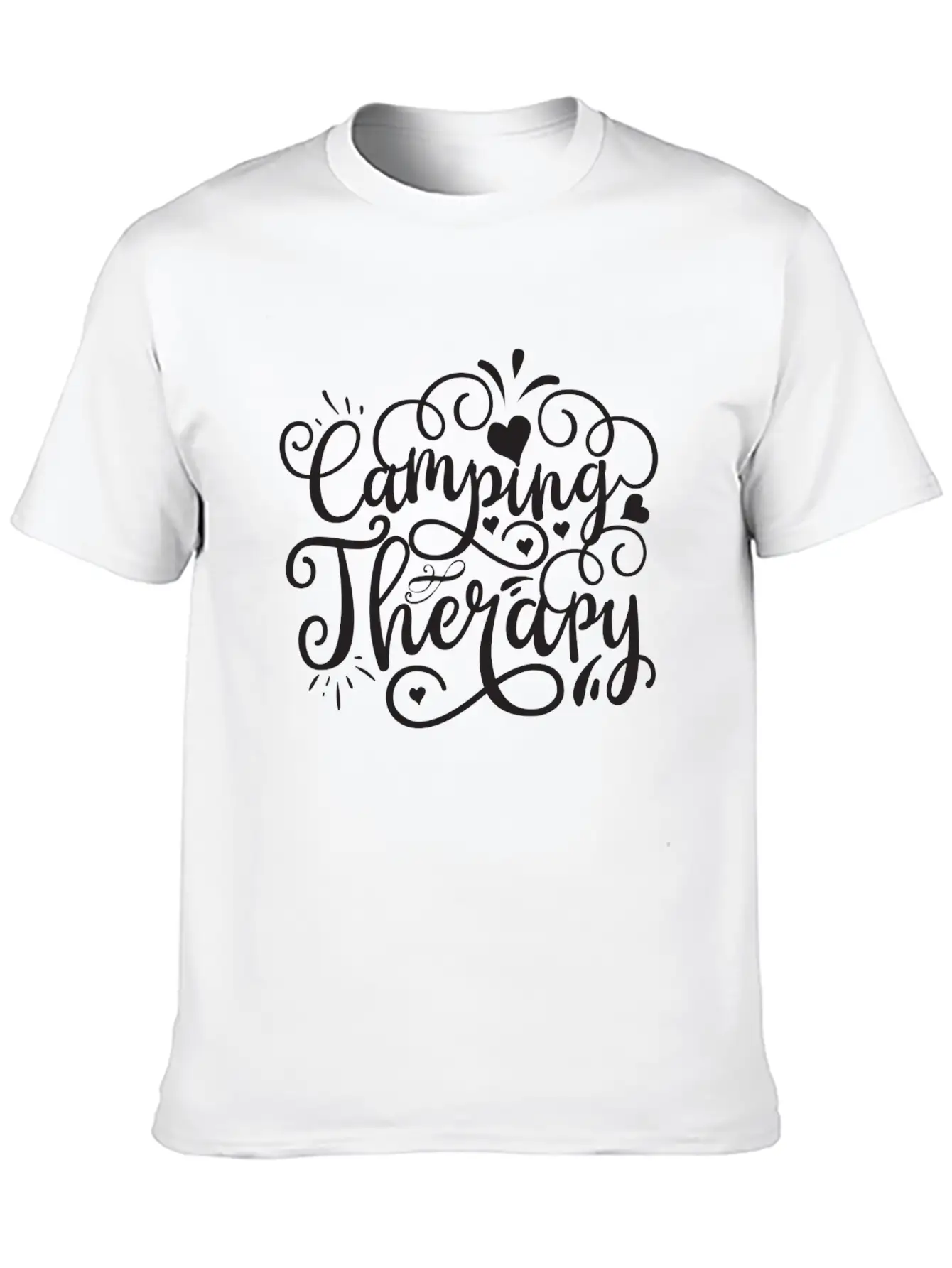 Camping Therapy Unisex Short Sleeve Soft Cotton T-Shirt – Casual Everyday Wear